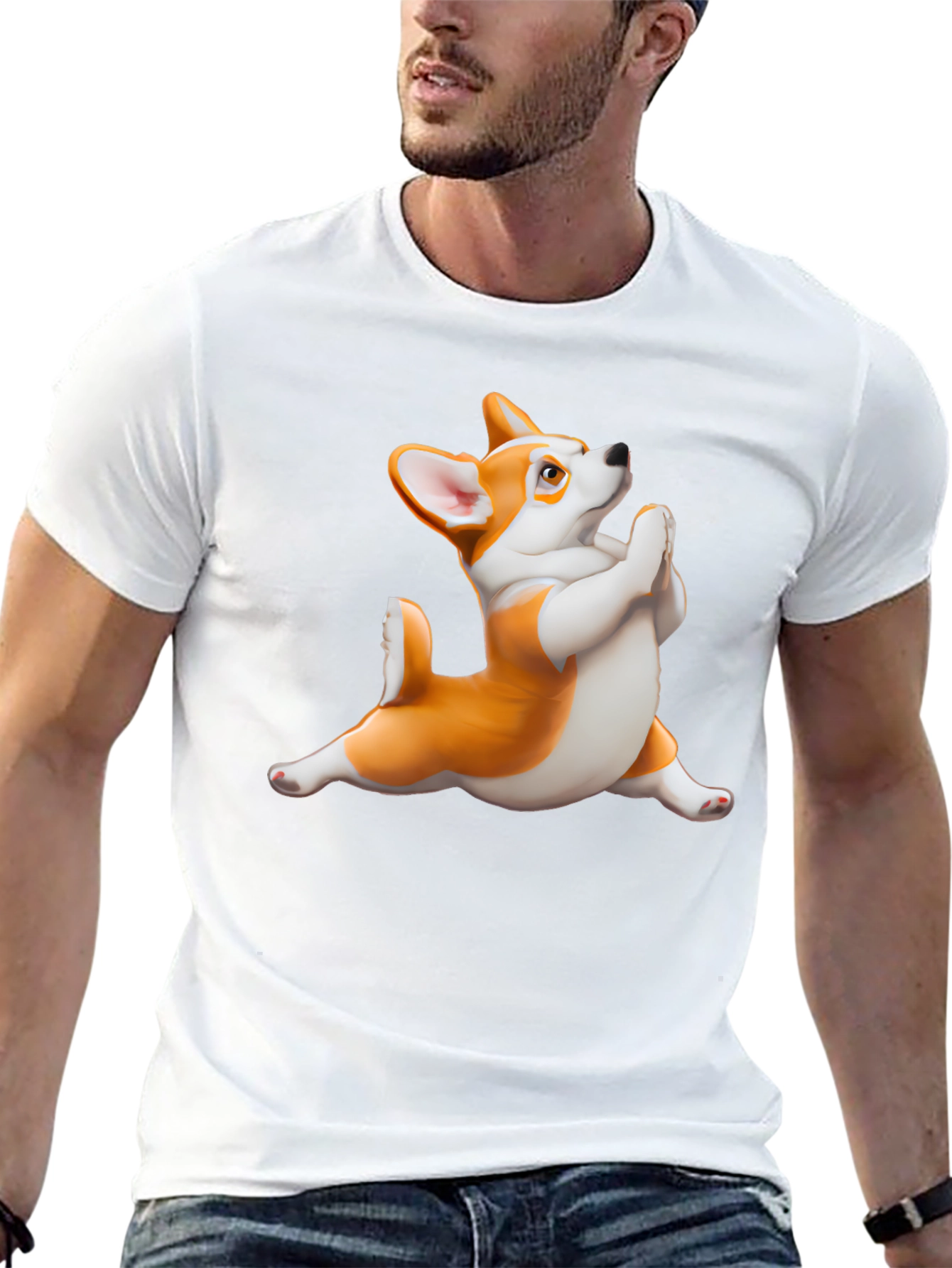 Yoga Corgi Black T-Shirt