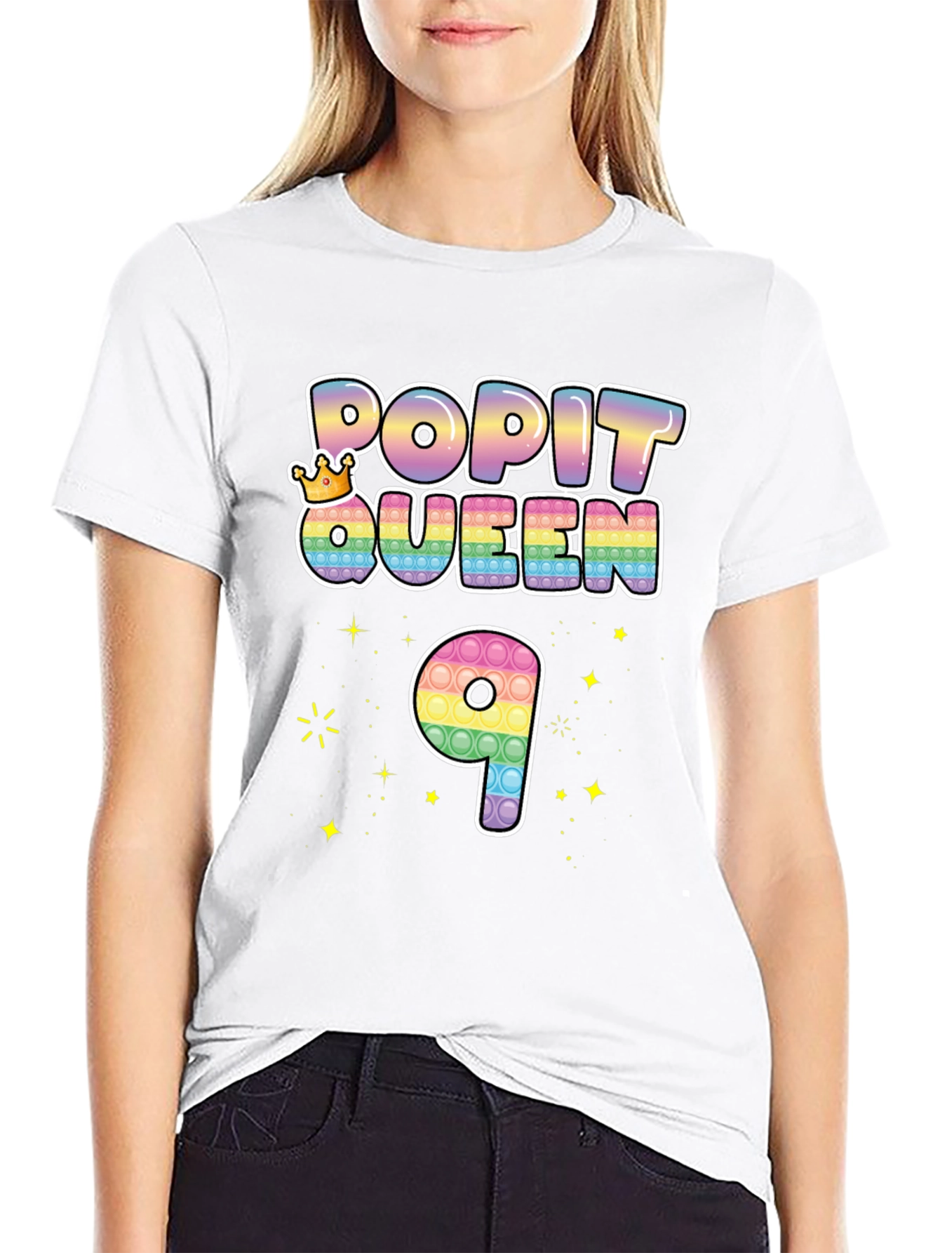 Pop It Queen 9th Birthday T-Shirt