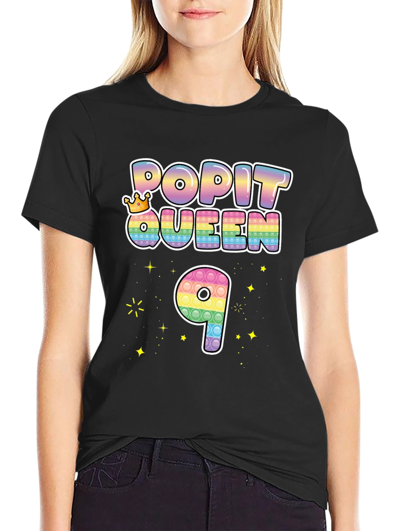Pop It Queen 9th Birthday T-Shirt