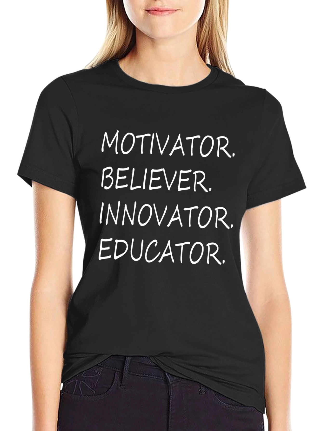 Motivator Believer Innovator Educator Black T-Shirt