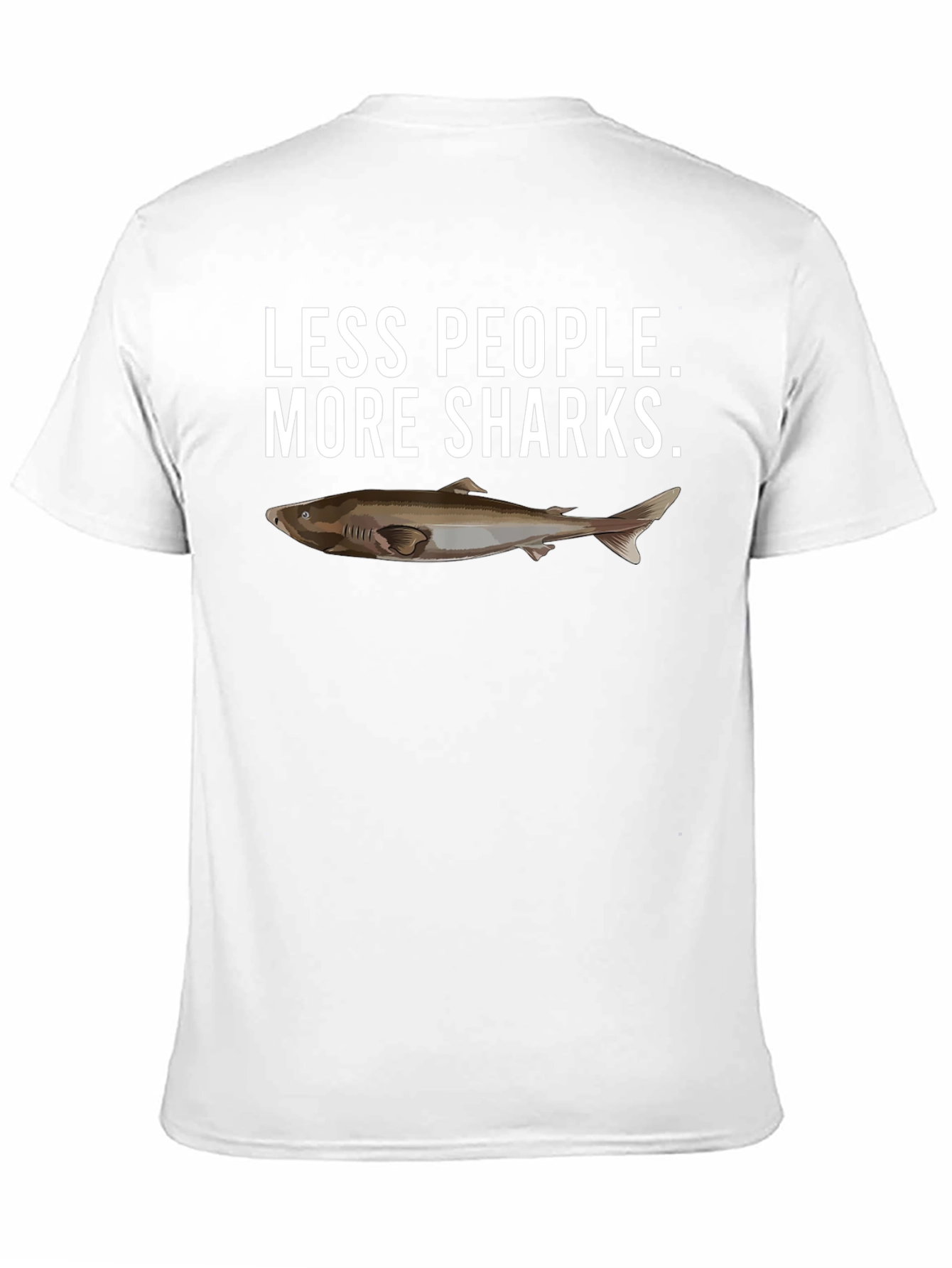 Less People More Sharks Black Graphic T-Shirt