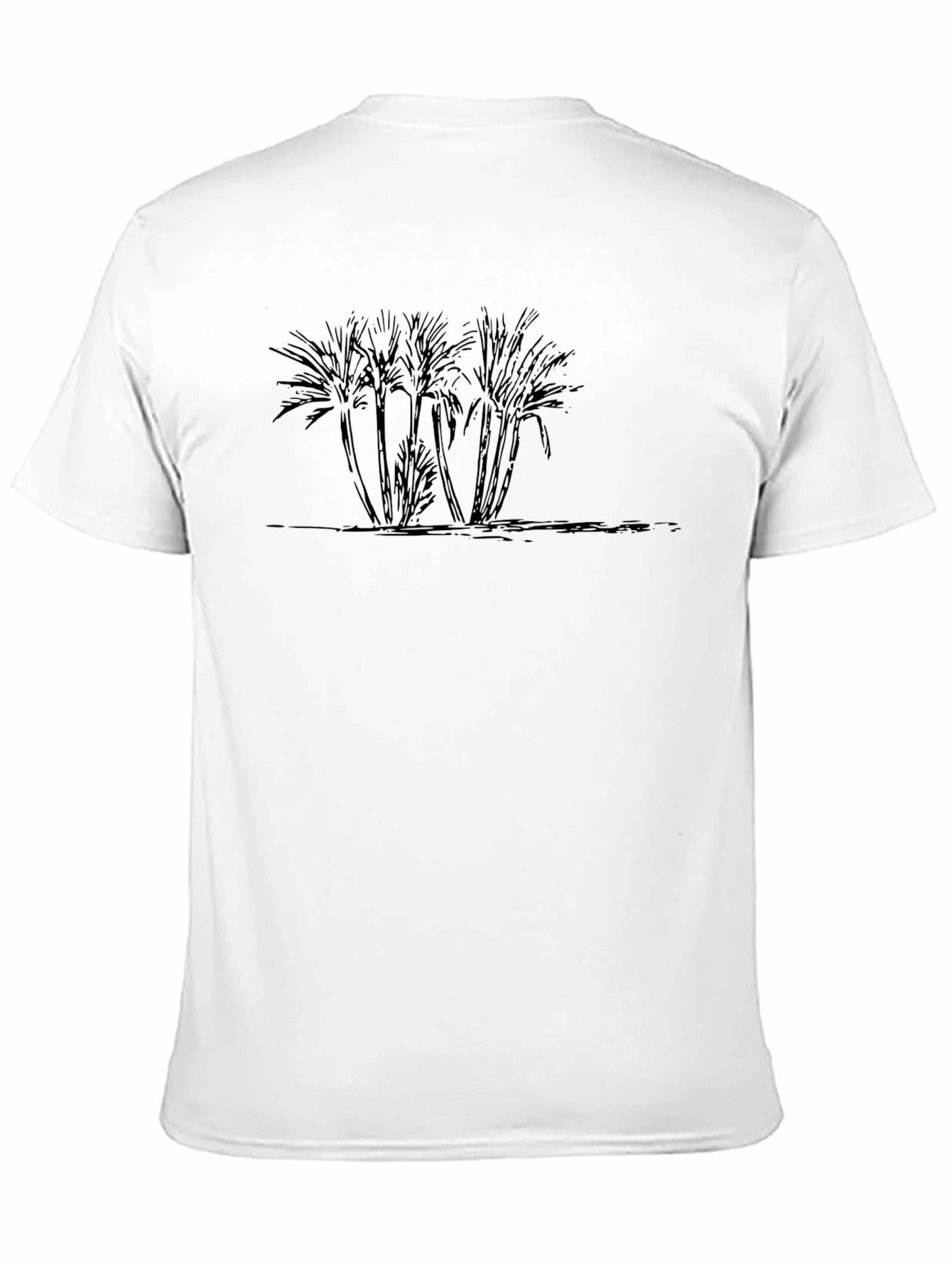Palm Tree Graphic Print T-Shirt - Classic Black