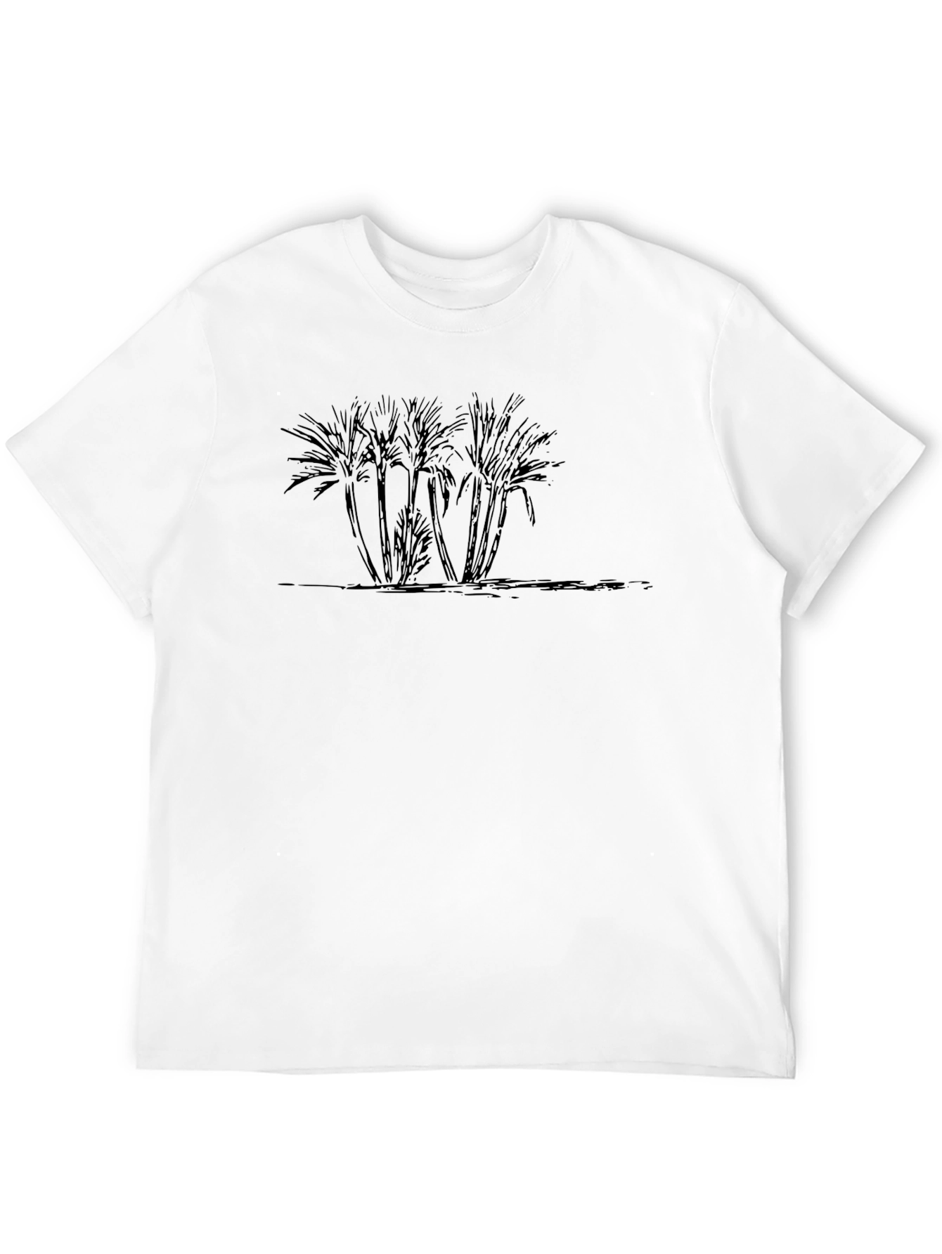 Palm Tree Graphic Print T-Shirt - Classic Black