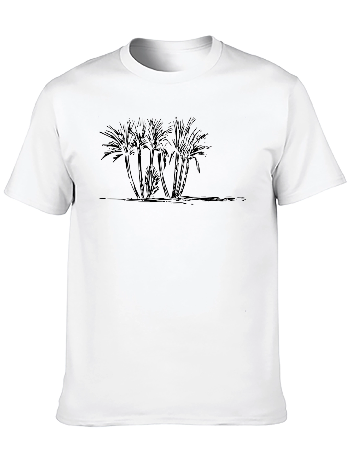 Palm Tree Graphic Print T-Shirt - Classic Black