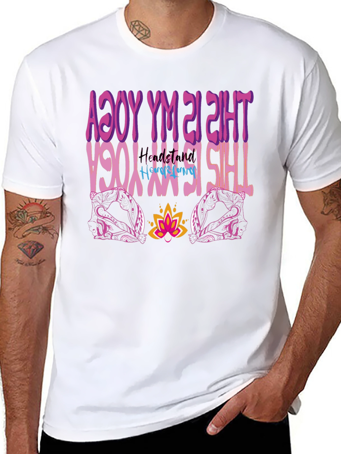 Yoga Headstand Mens Graphic Tee