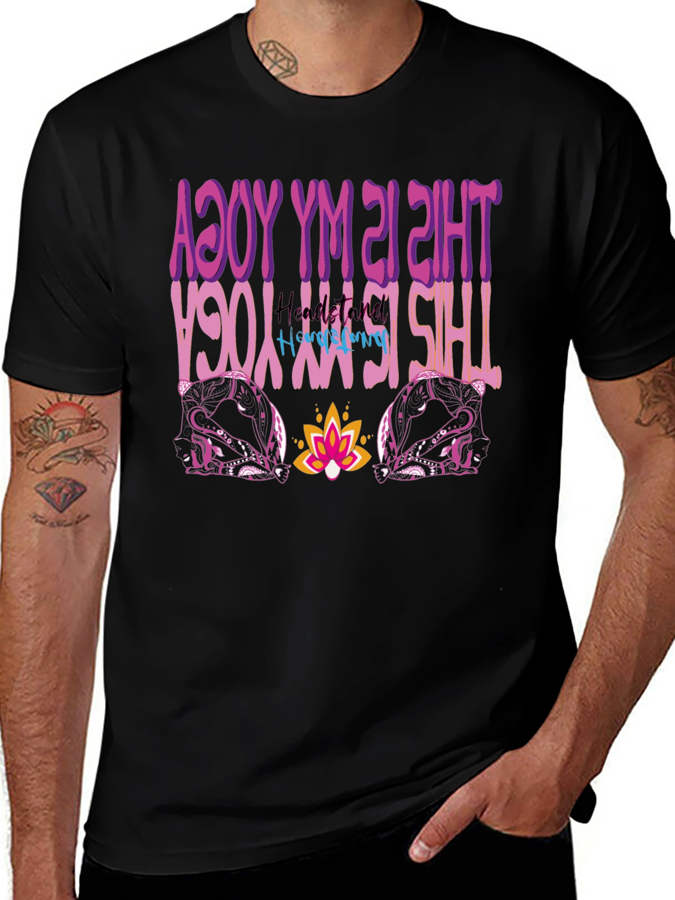 Yoga Headstand Mens Graphic Tee