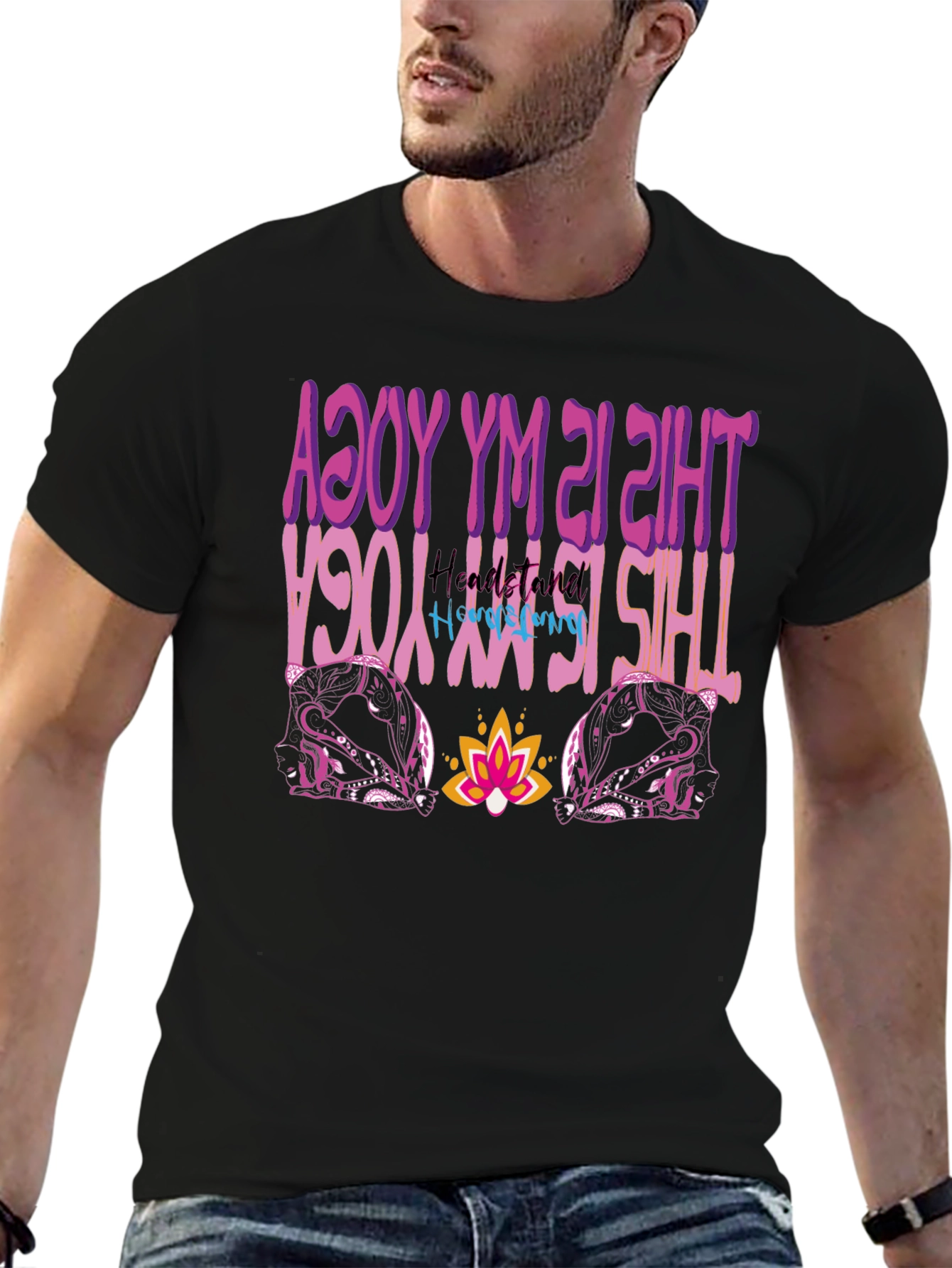 Yoga Headstand Mens Graphic Tee