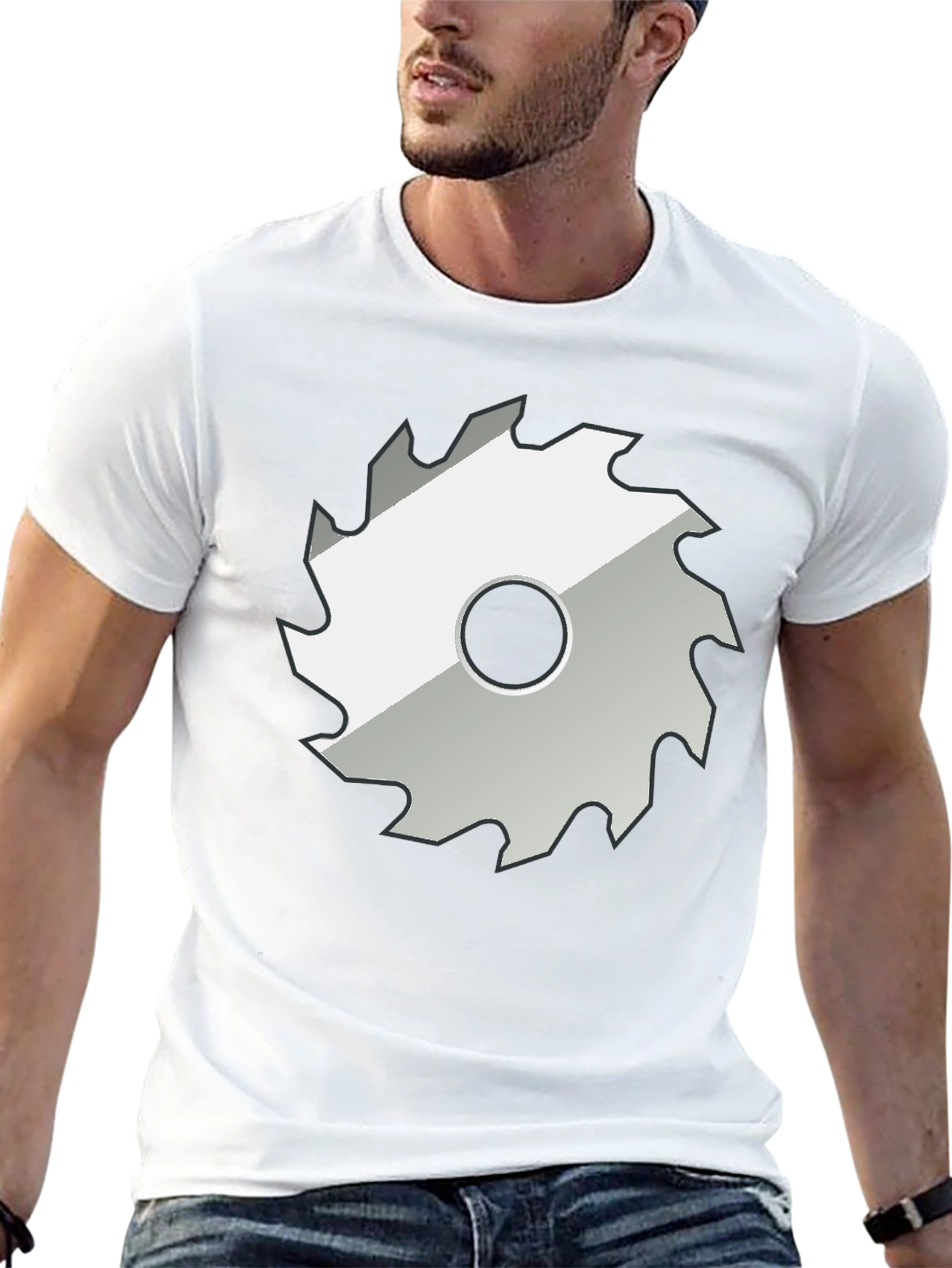 Saw Blade Graphic Tee - Black Casual T-Shirt