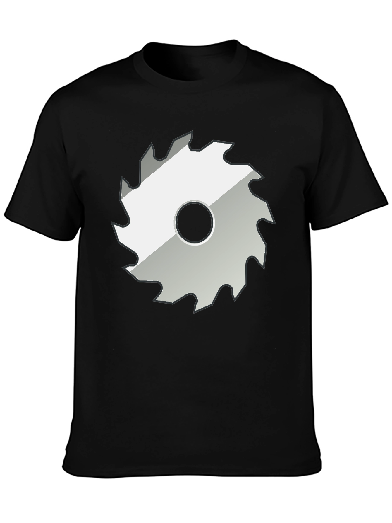 Saw Blade Graphic Tee - Black Casual T-Shirt