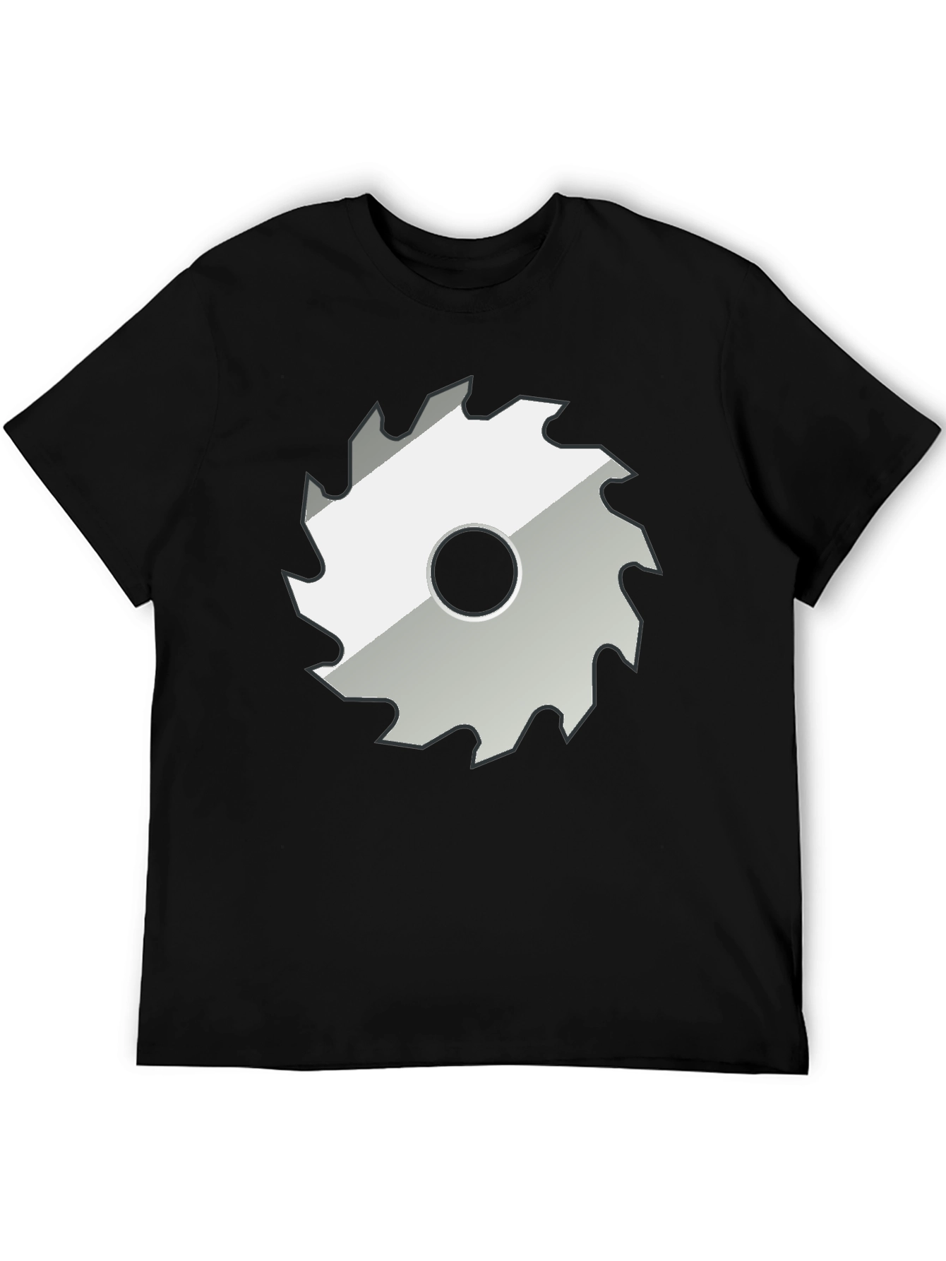 Saw Blade Graphic Tee - Black Casual T-Shirt