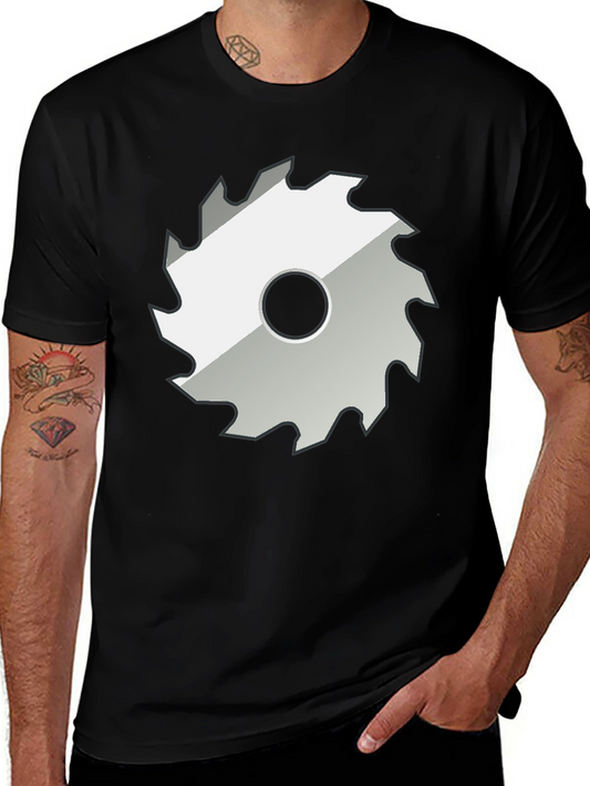 Saw Blade Graphic Tee - Black Casual T-Shirt