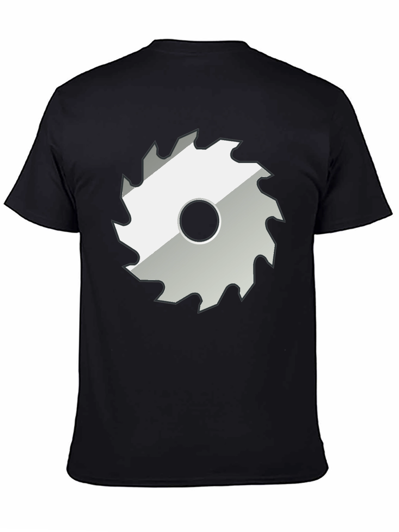 Saw Blade Graphic Tee - Black Casual T-Shirt