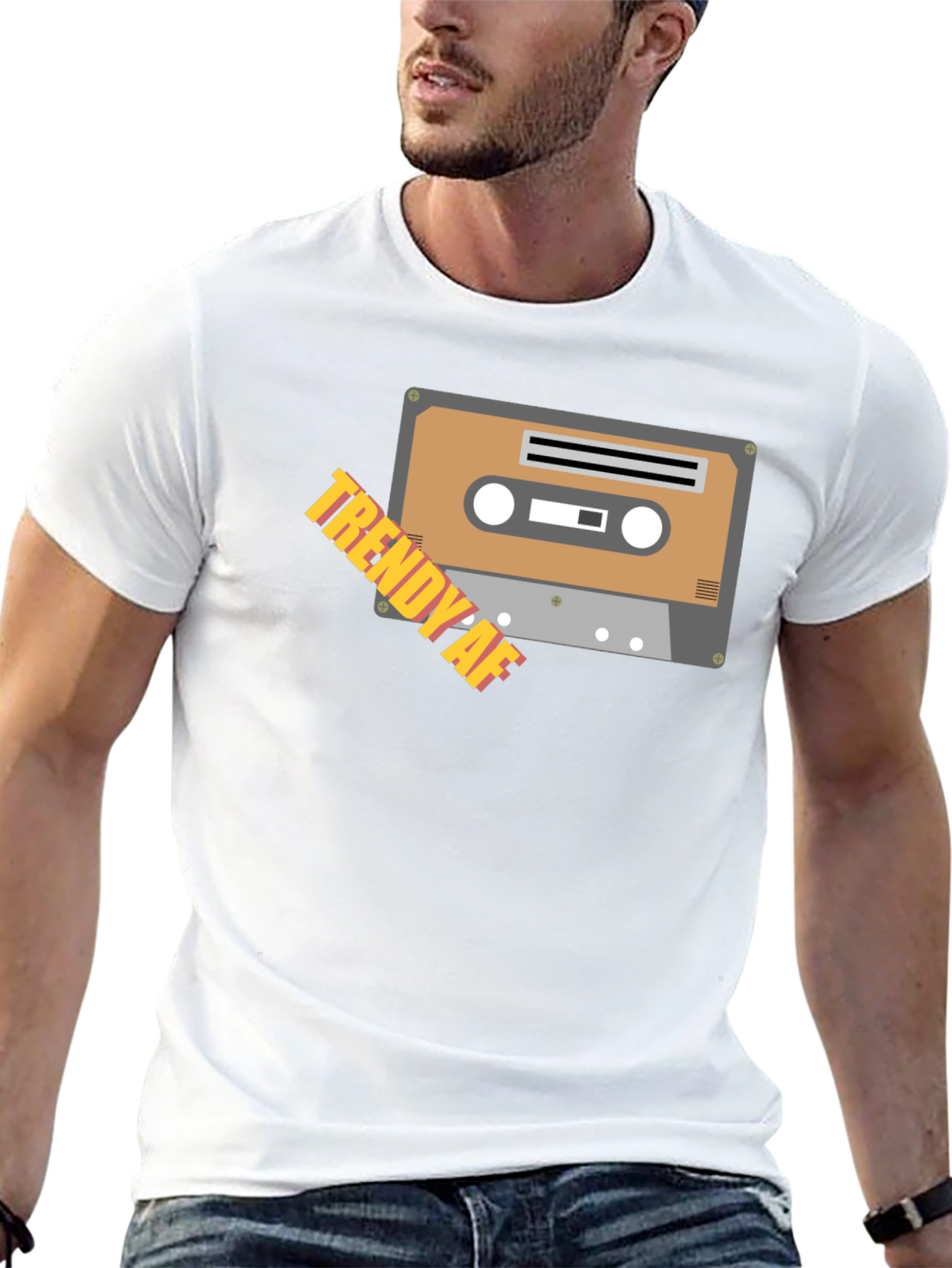 Trendy AF Cassette Tape Graphic Black T-Shirt
