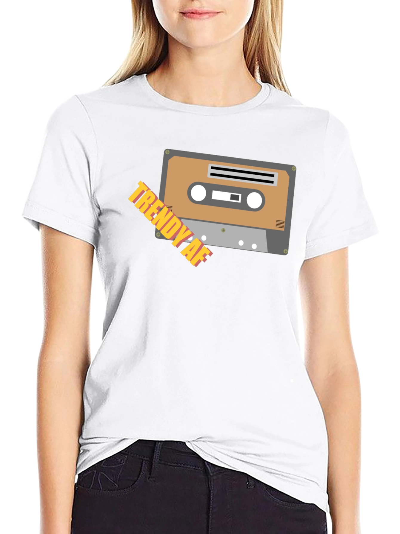 Trendy AF Cassette Tape Graphic Black T-Shirt