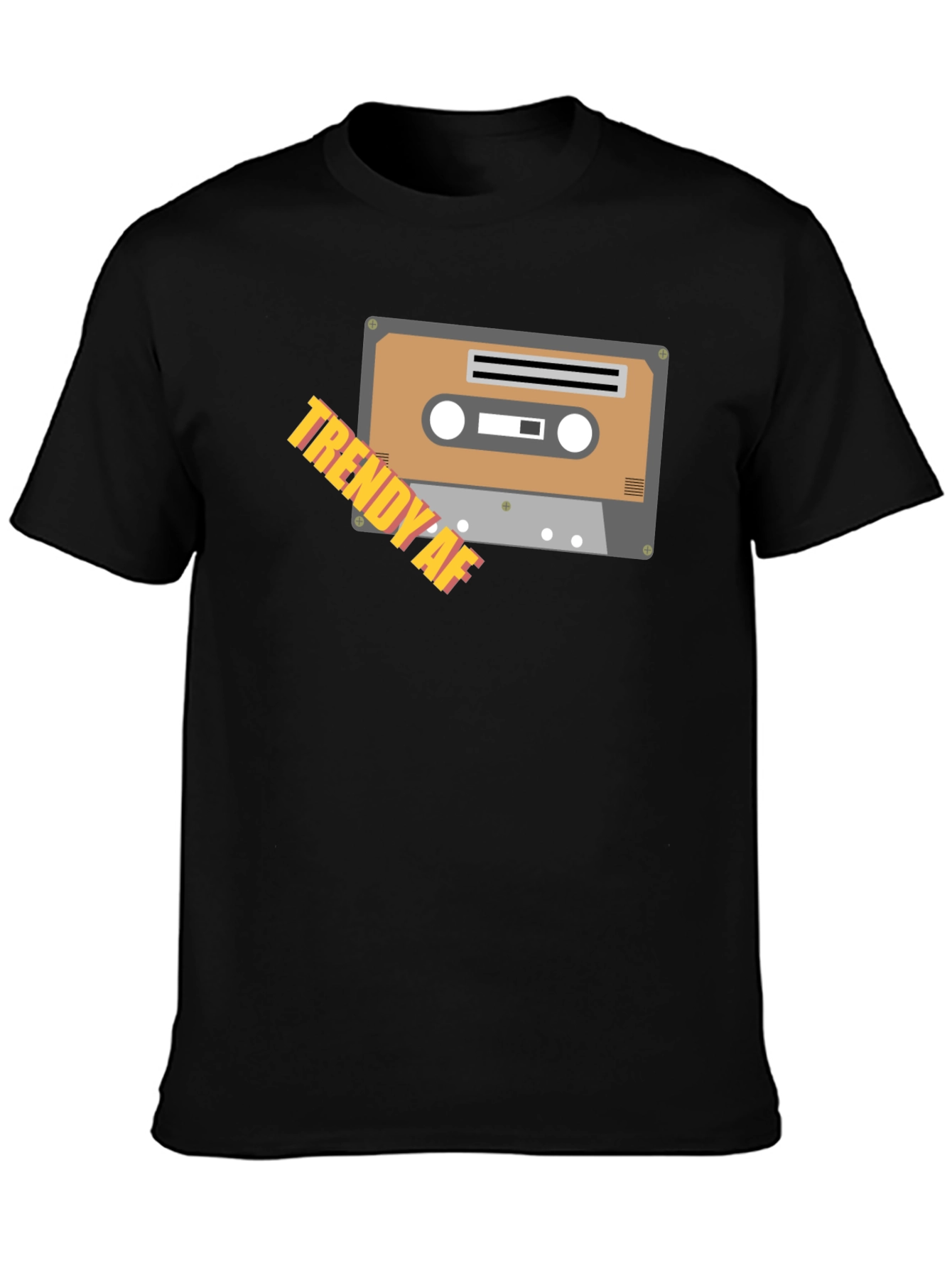 Trendy AF Cassette Tape Graphic Black T-Shirt
