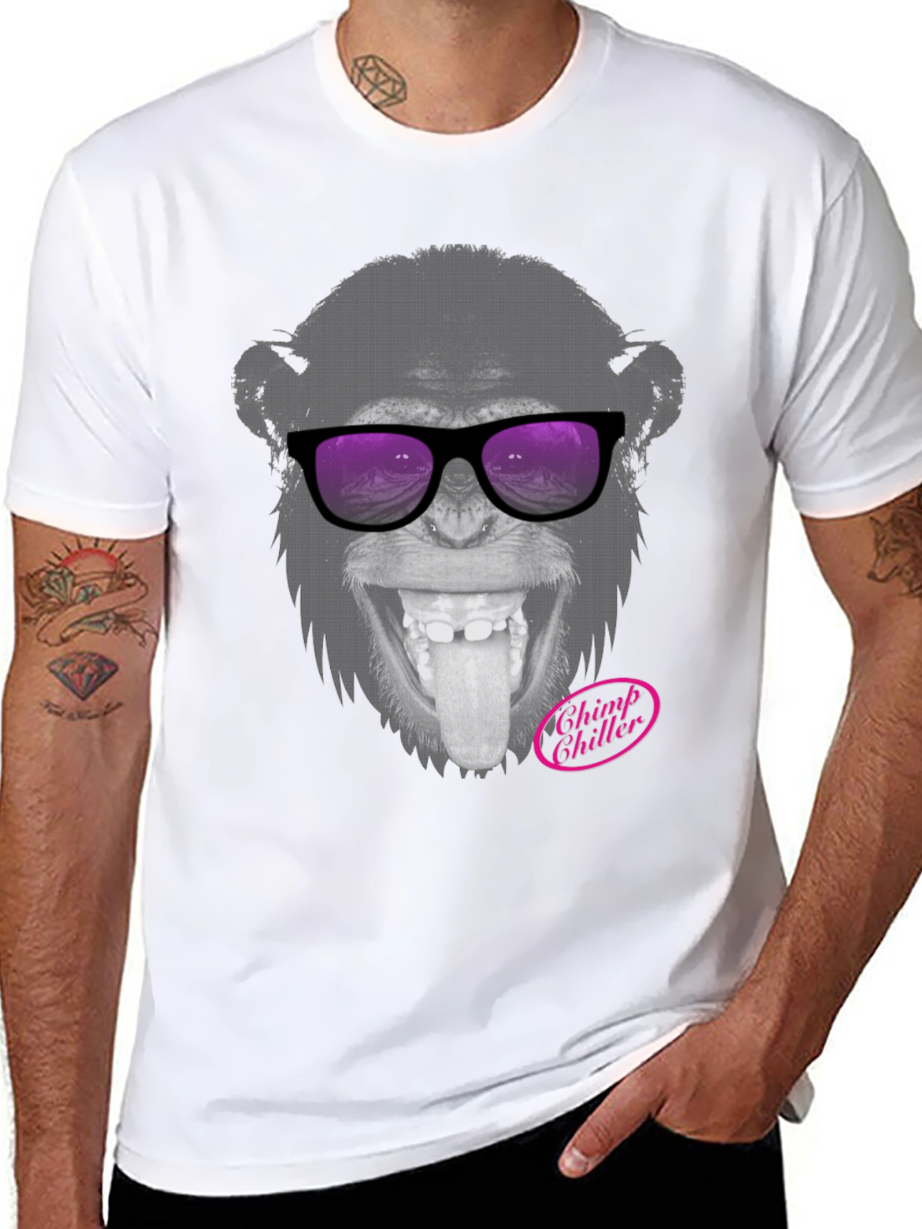 Chimp Chiller Graphic T-Shirt - Cool Ape Tee