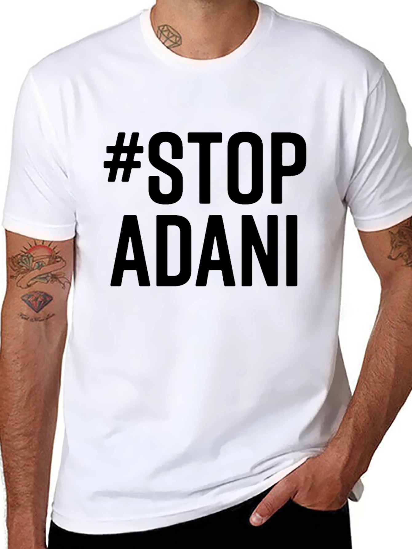 Stop Adani Black Tee - Protest Shirt