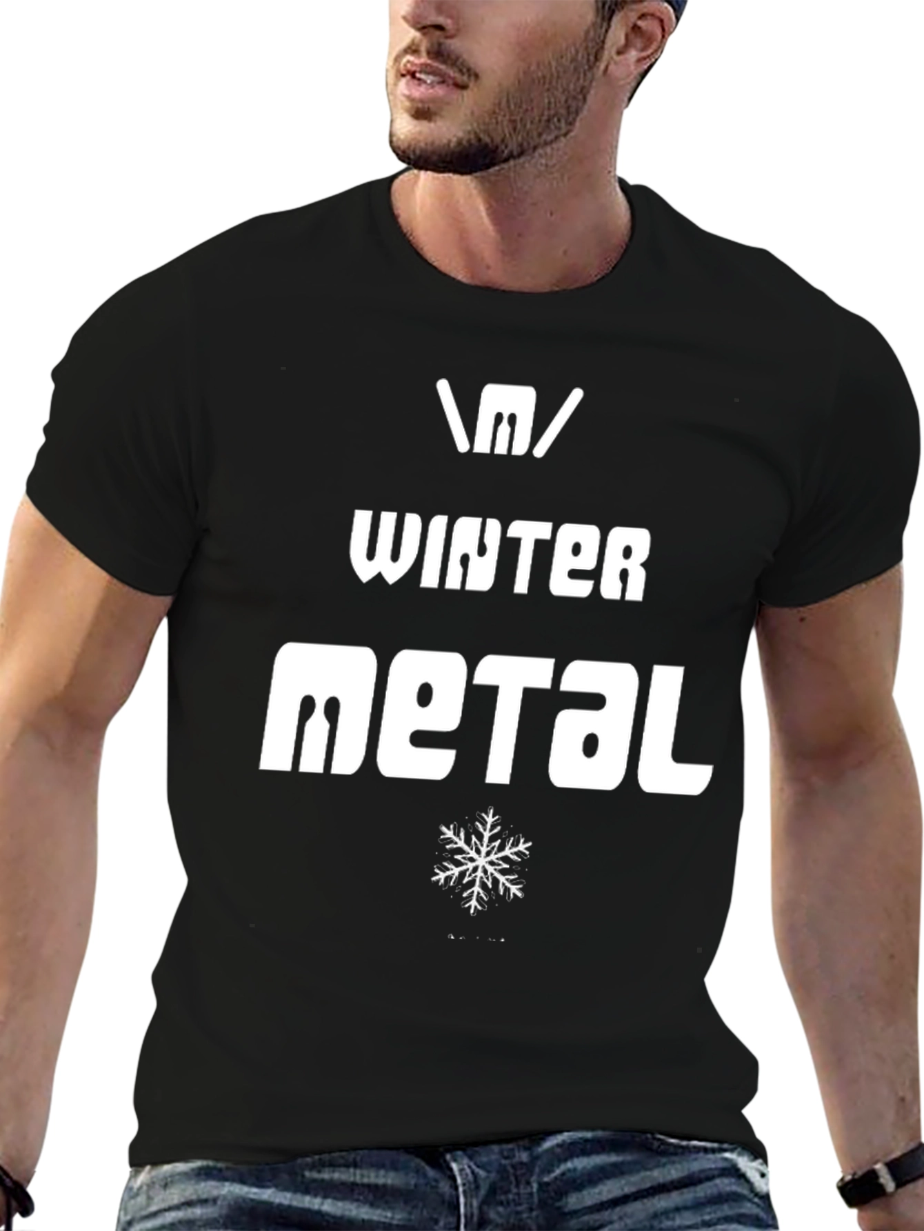 Winter Metal Graphic T-Shirt - Black