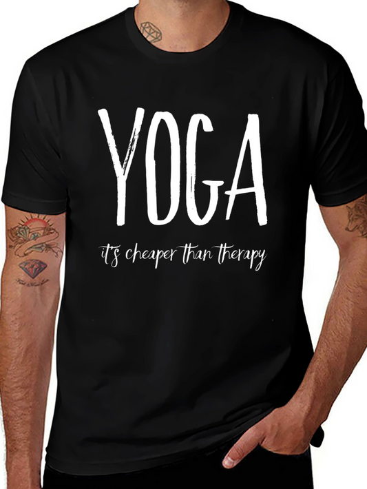 Yoga Cheaper Than Therapy Black T-Shirt