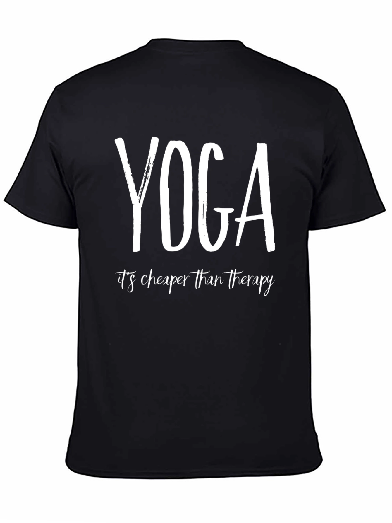 Yoga Cheaper Than Therapy Black T-Shirt