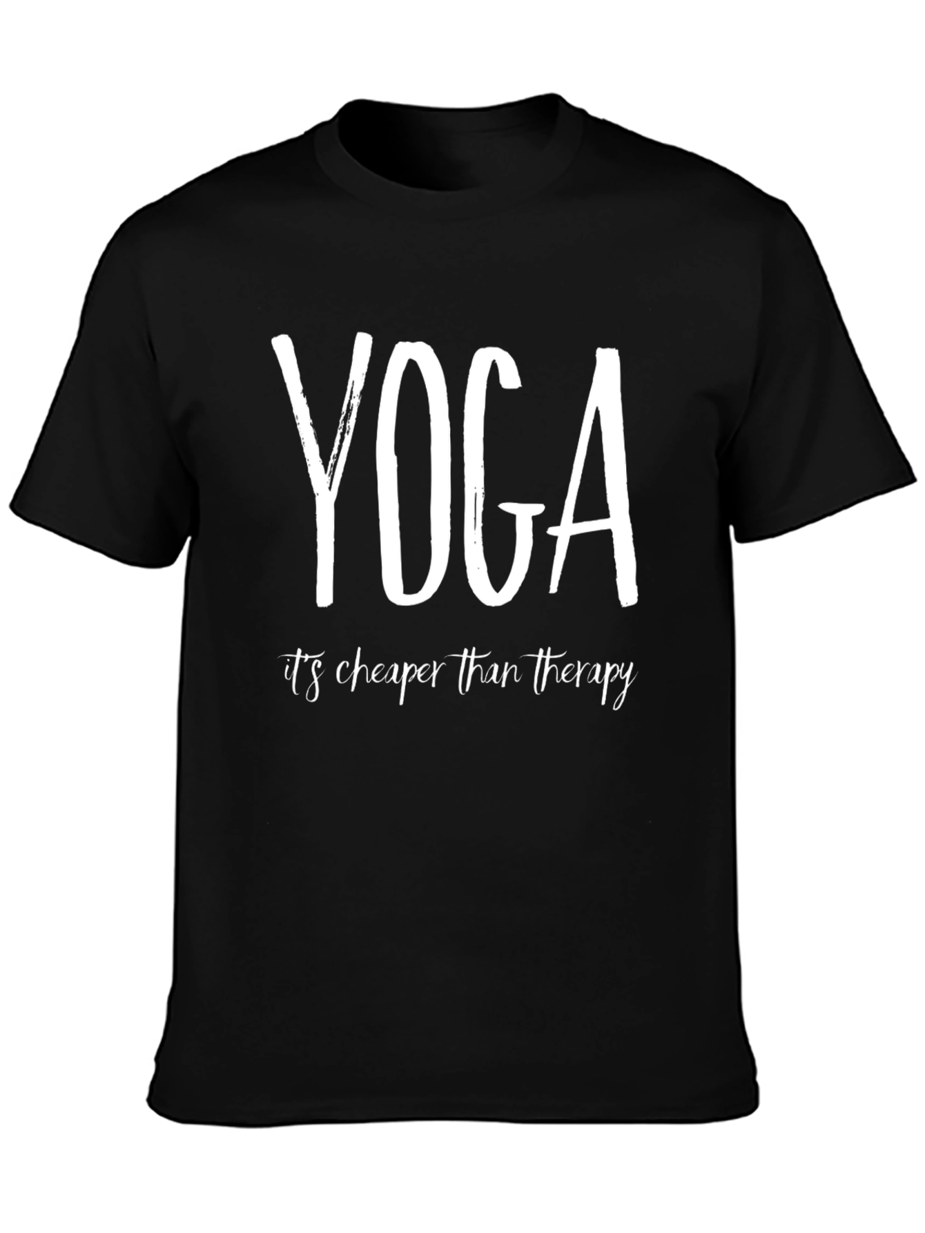 Yoga Cheaper Than Therapy Black T-Shirt