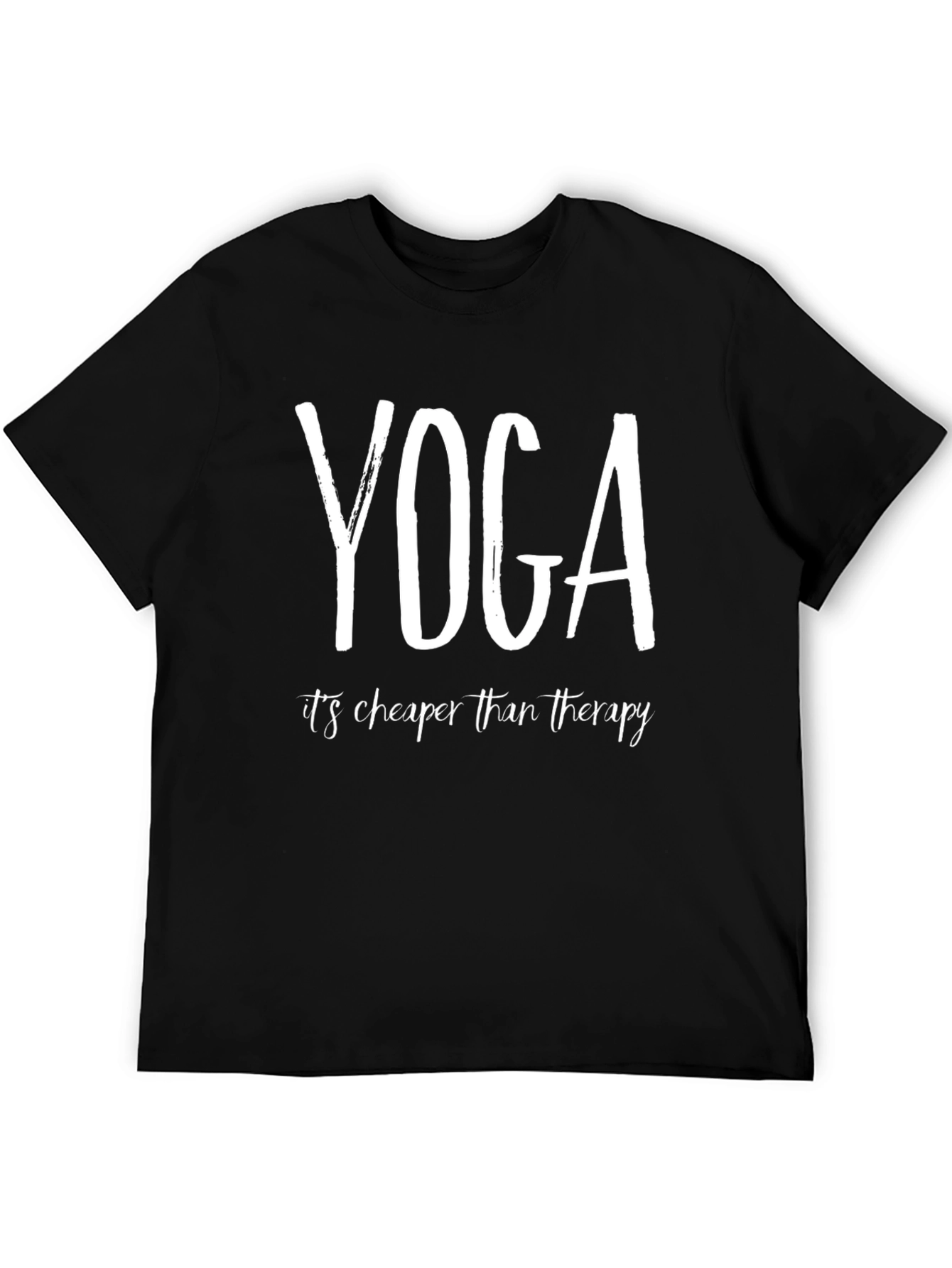 Yoga Cheaper Than Therapy Black T-Shirt