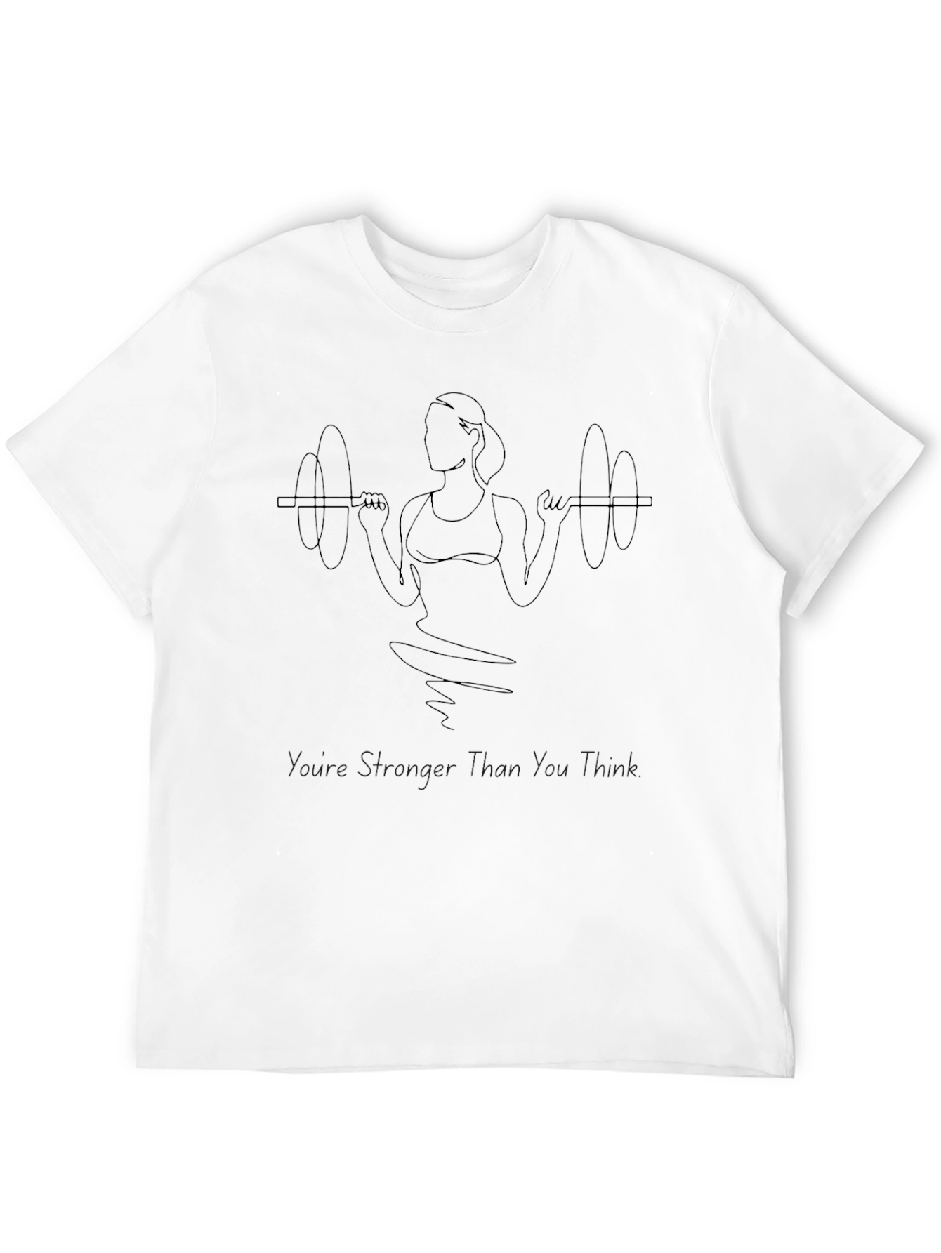 Fitness T-Shirt: Strong Woman Barbell Design
