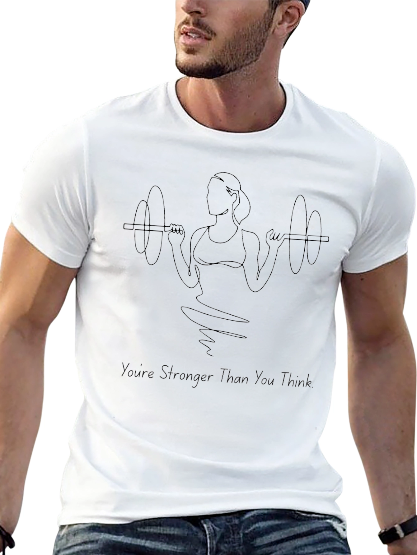 Fitness T-Shirt: Strong Woman Barbell Design