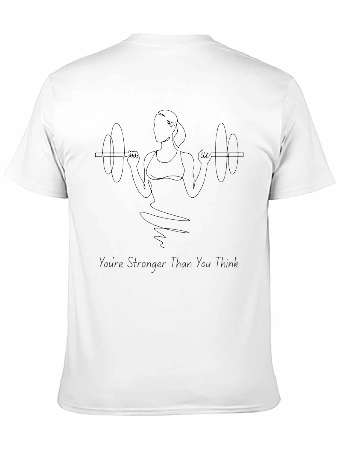 Fitness T-Shirt: Strong Woman Barbell Design