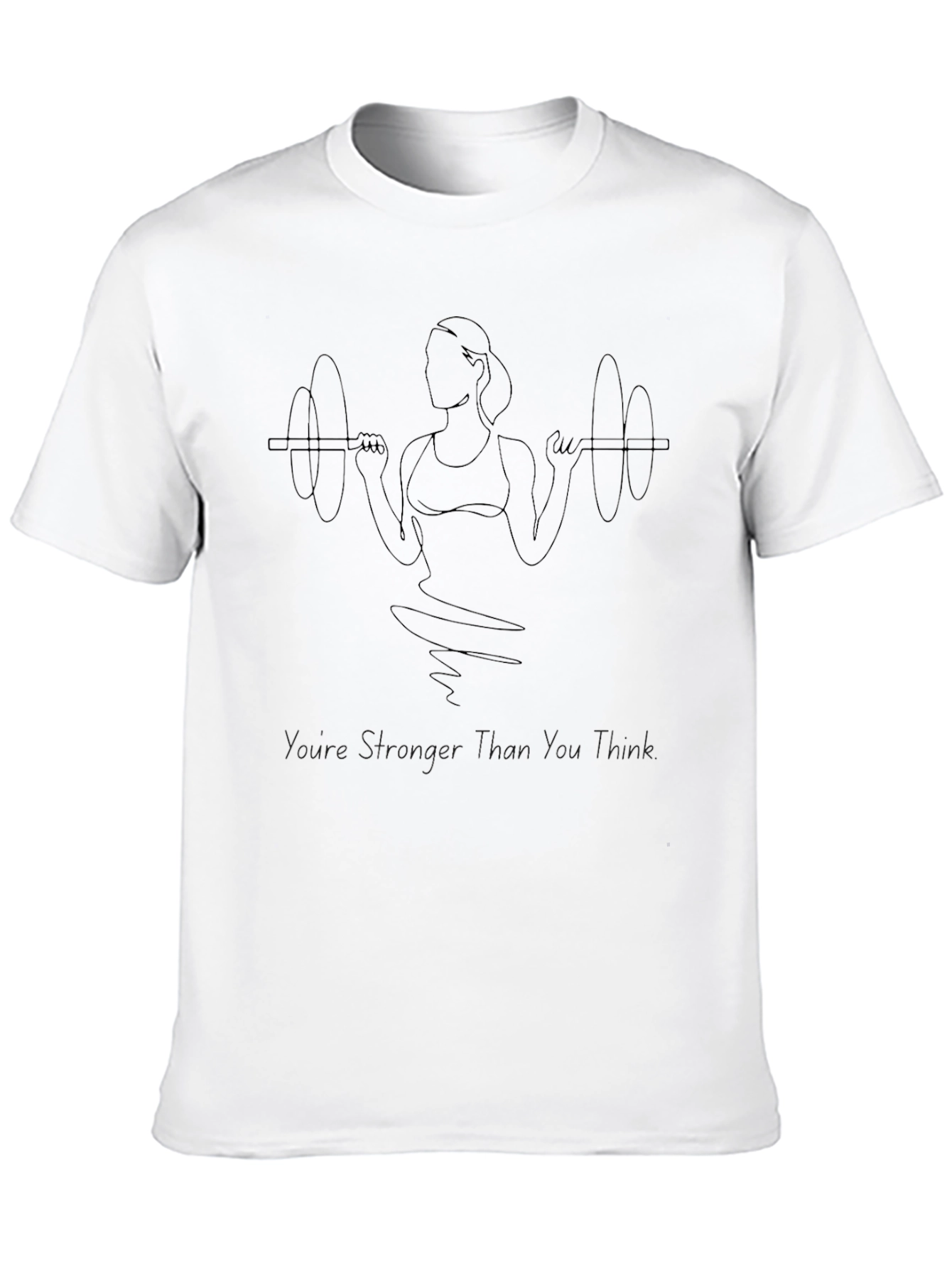 Fitness T-Shirt: Strong Woman Barbell Design