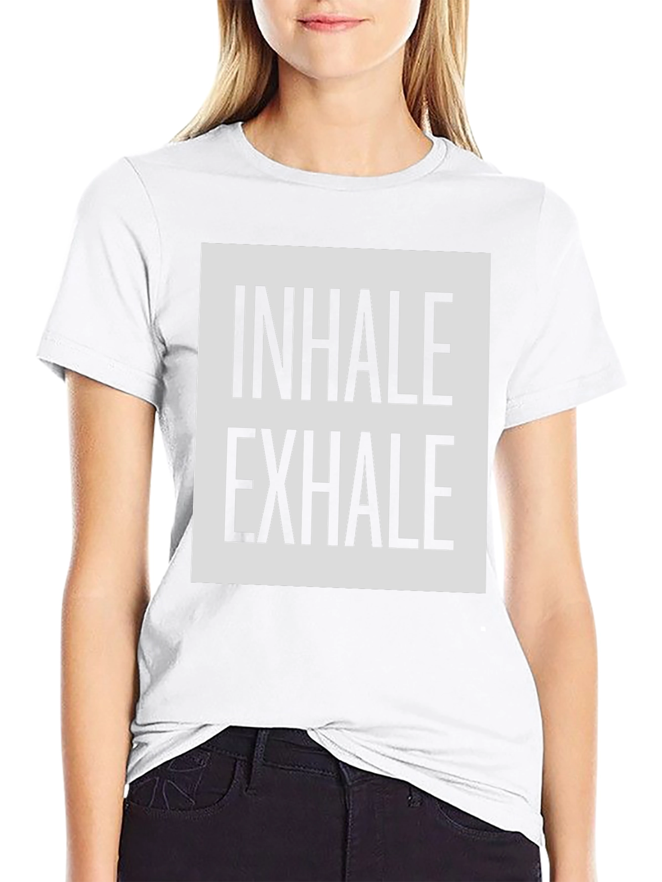 Inhale Exhale Graphic Print Black T-Shirt
