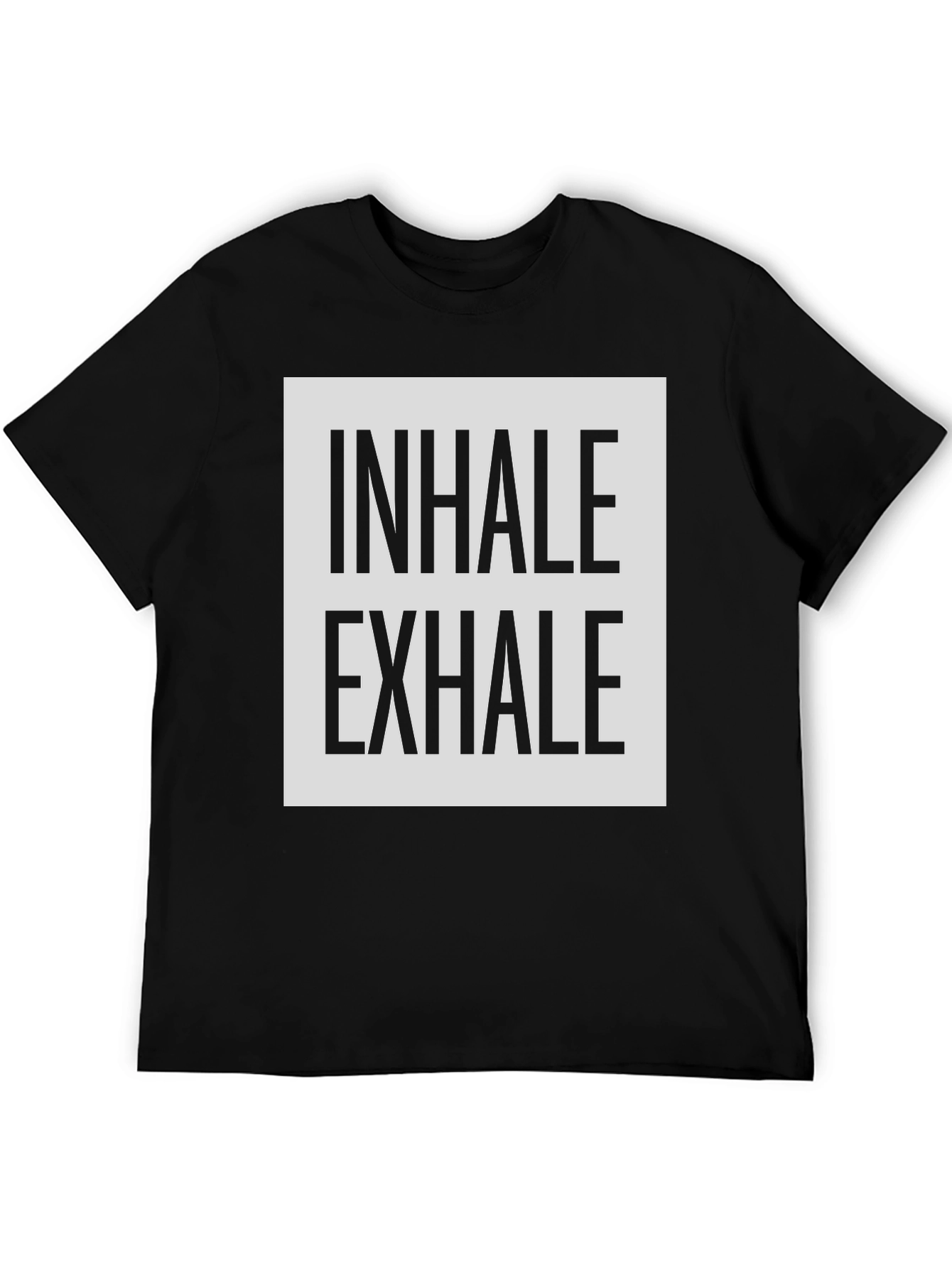 Inhale Exhale Graphic Print Black T-Shirt