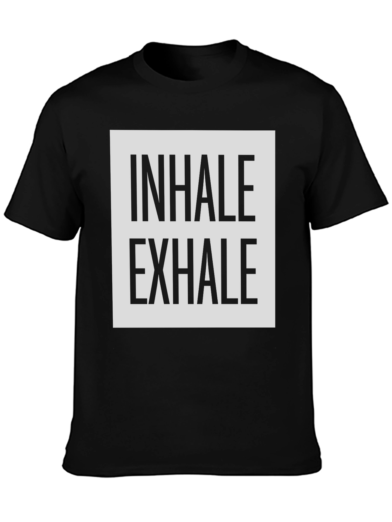 Inhale Exhale Graphic Print Black T-Shirt