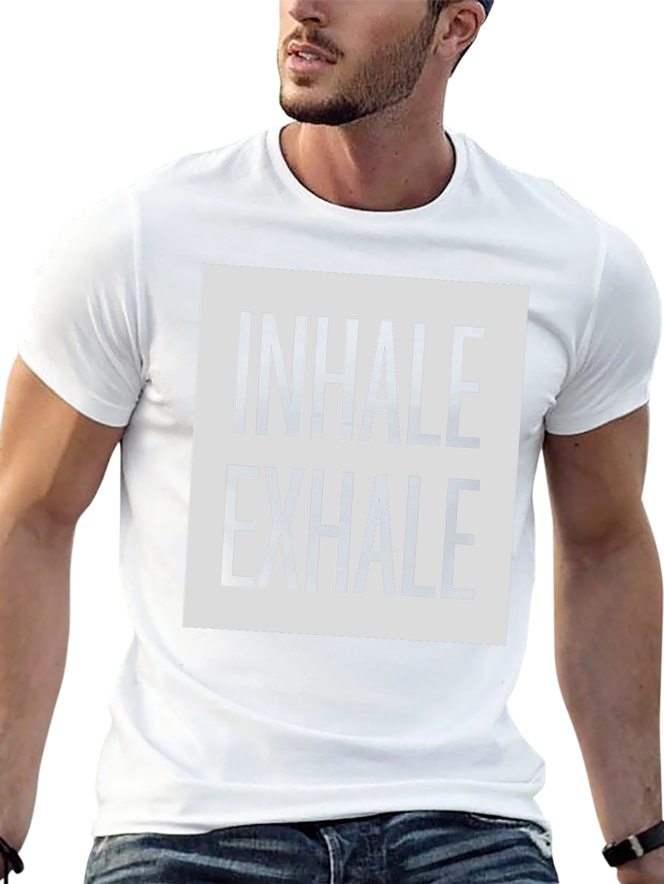 Inhale Exhale Graphic Print Black T-Shirt