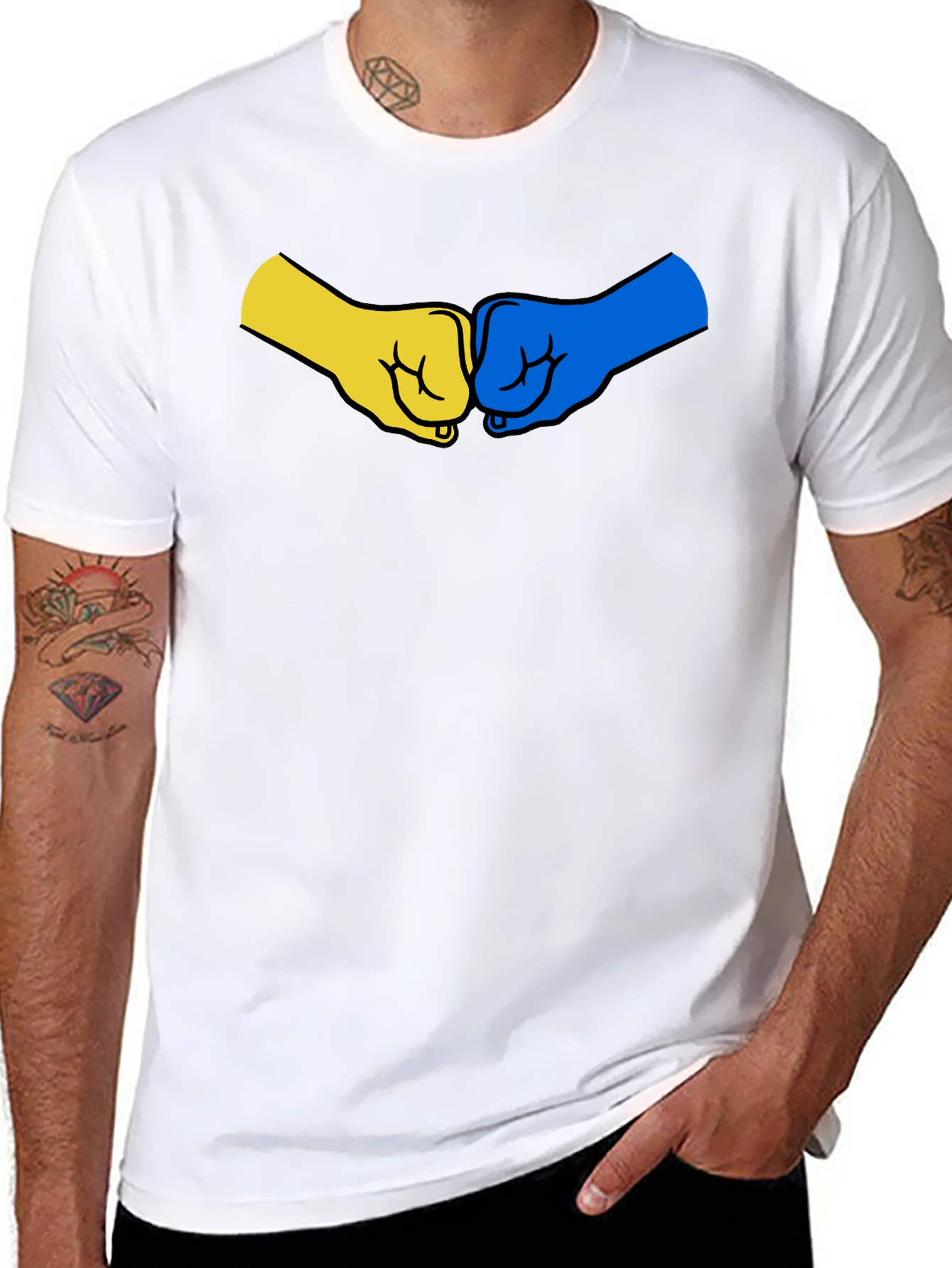 Ukraine Fist Bump Black T-Shirt