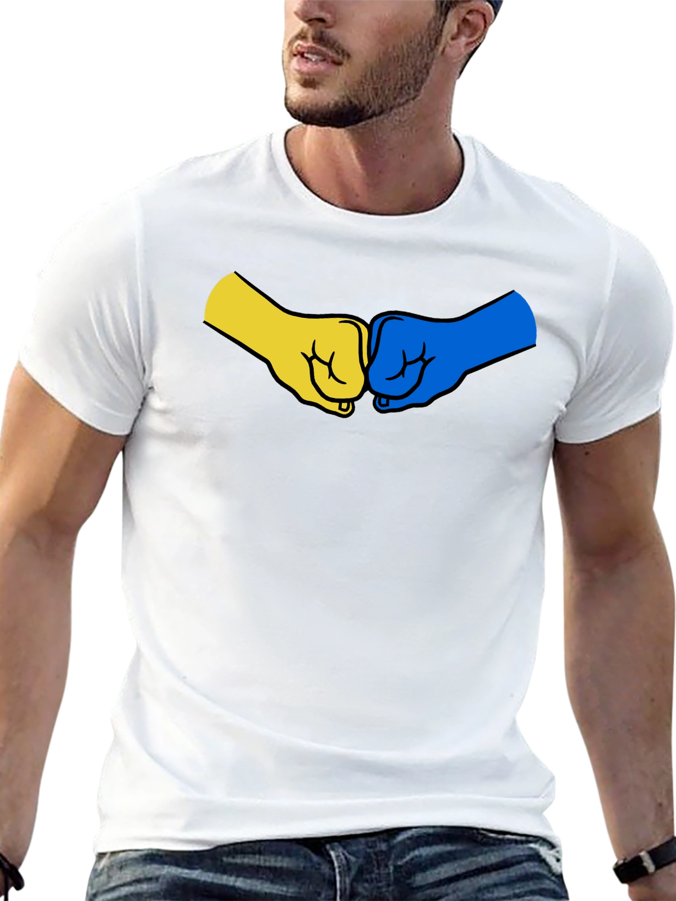 Ukraine Fist Bump Black T-Shirt