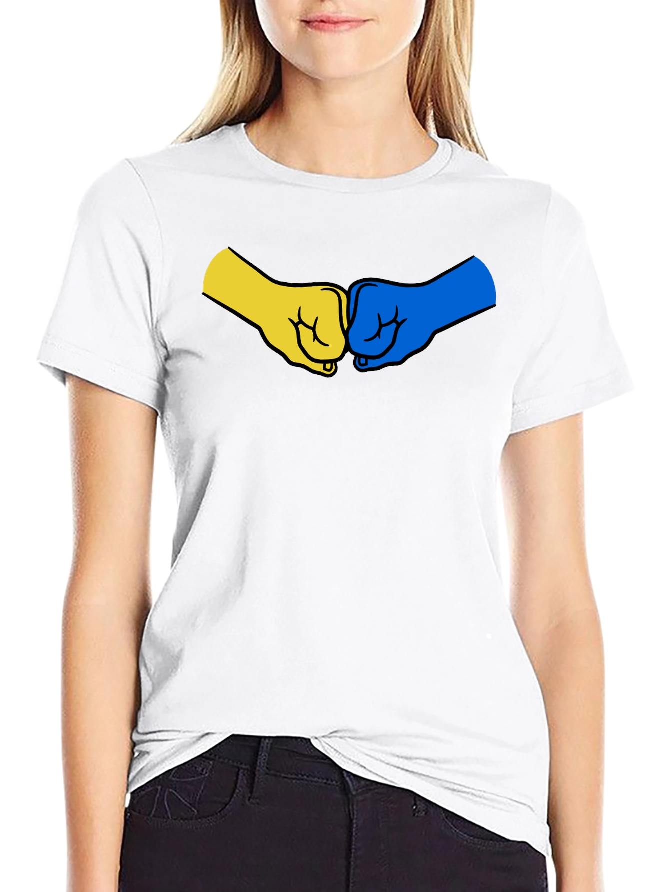 Ukraine Fist Bump Black T-Shirt