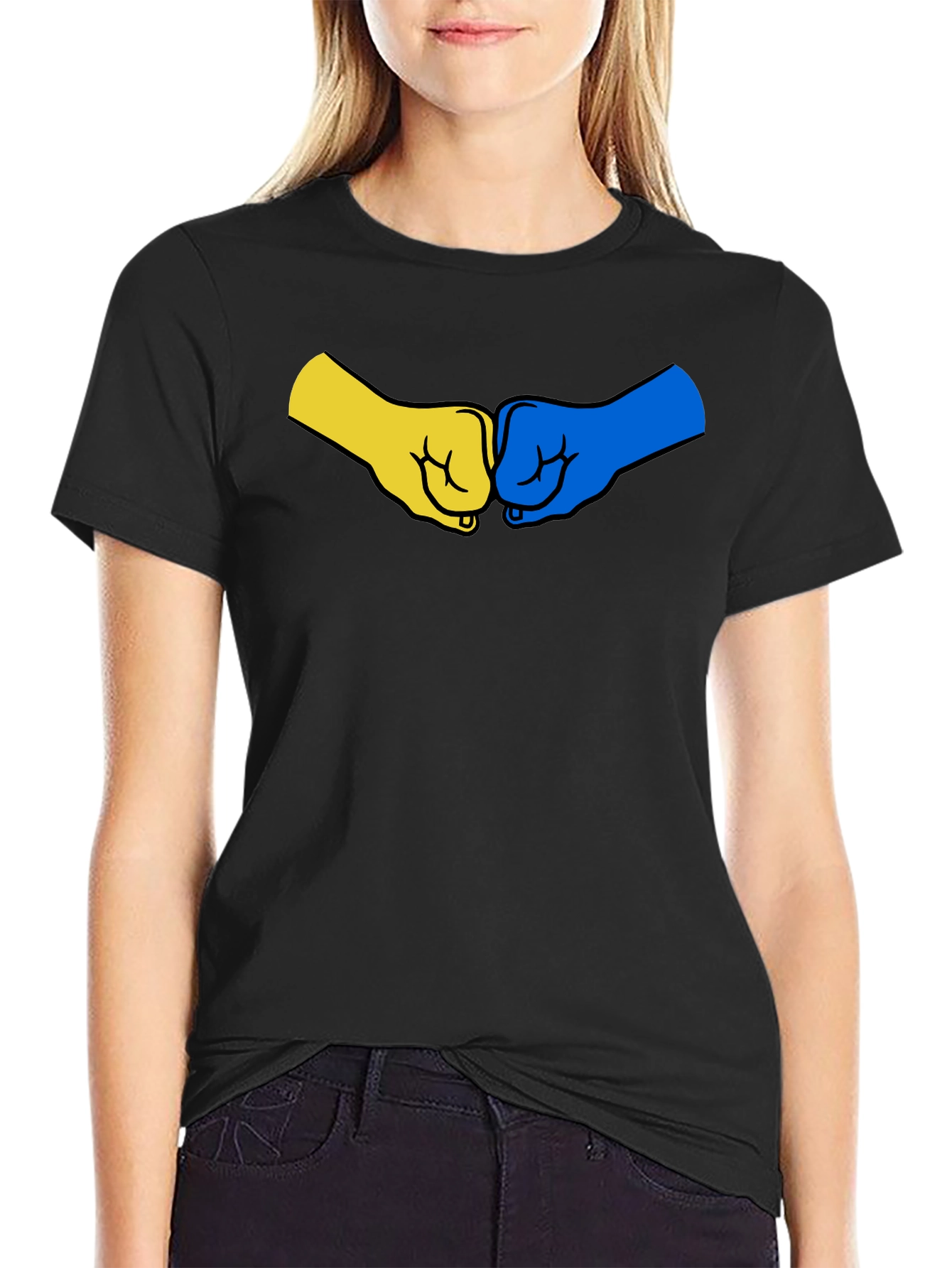 Ukraine Fist Bump Black T-Shirt