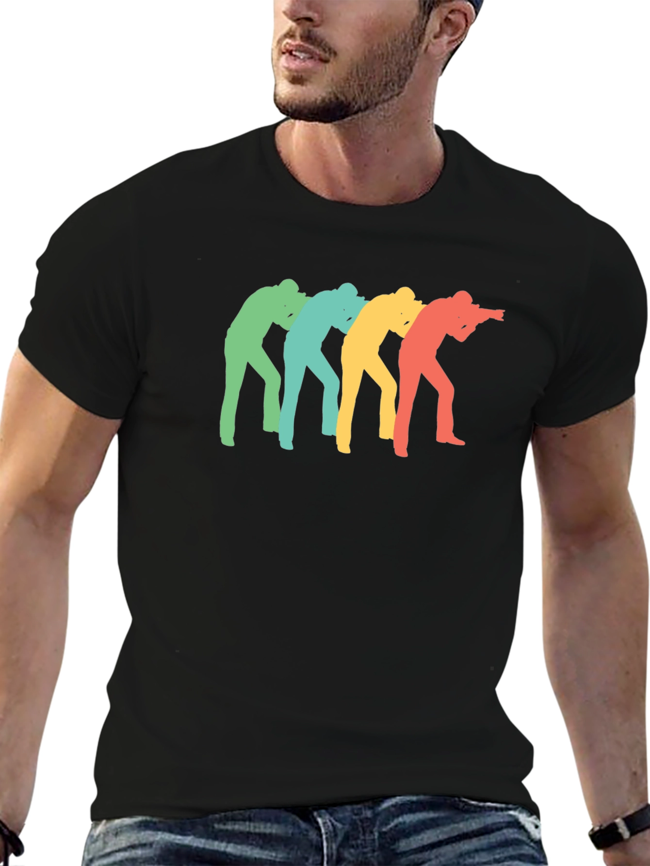 Retro Photographer T-Shirt - Trendy Silhouette Design