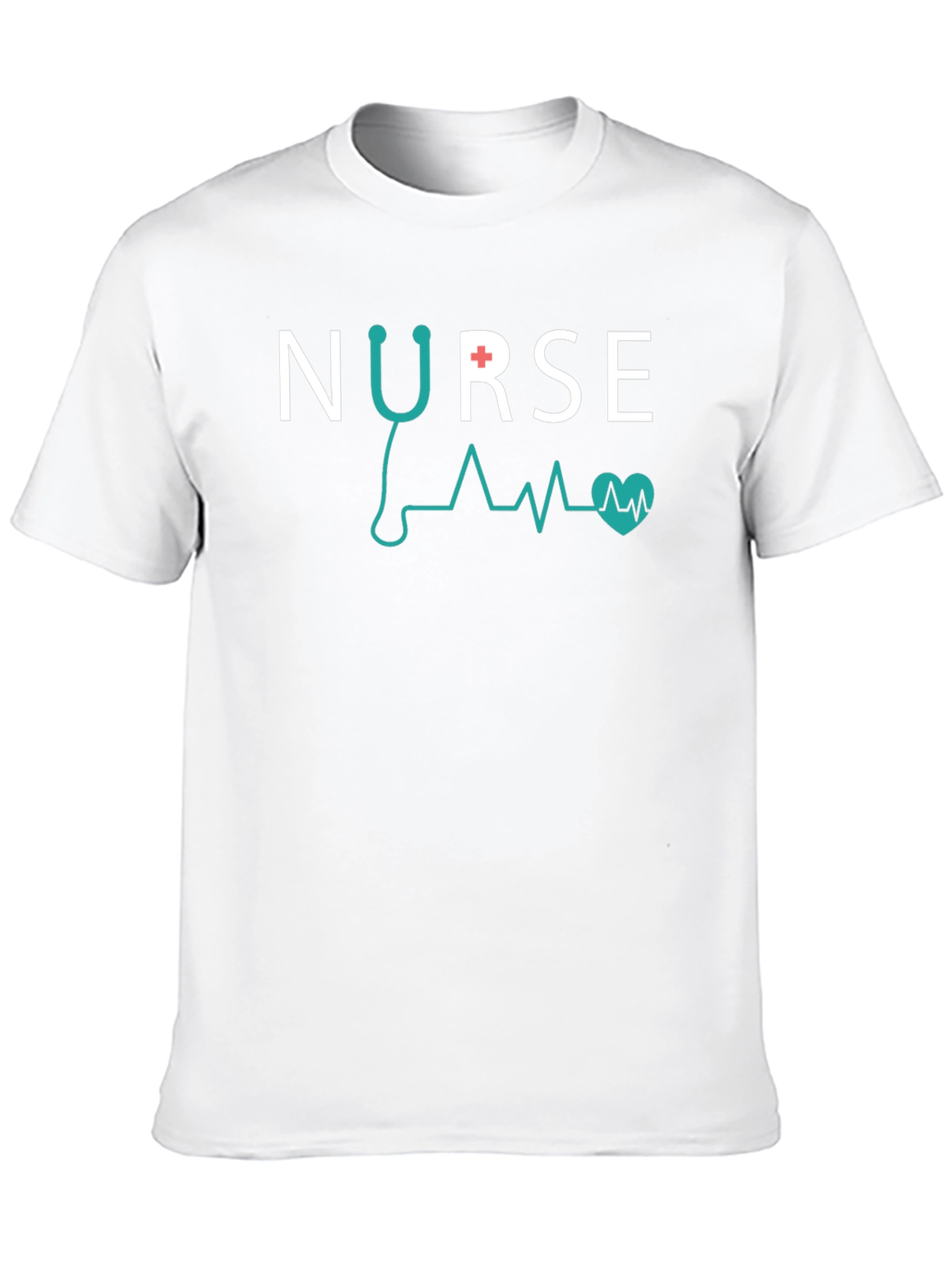Nurse Stethoscope Heartbeat Graphic Tee - Black