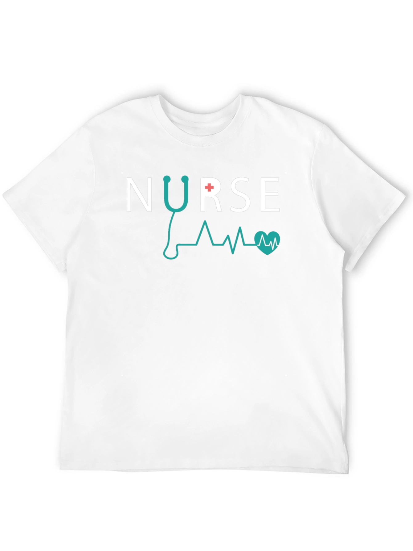 Nurse Stethoscope Heartbeat Graphic Tee - Black
