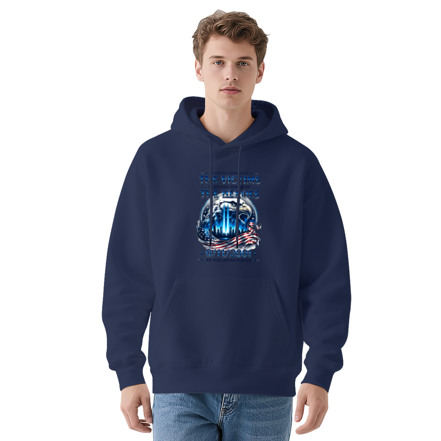 Honor Victims & Heroes 9/11 Memorial Eagle Graphic Hoodie