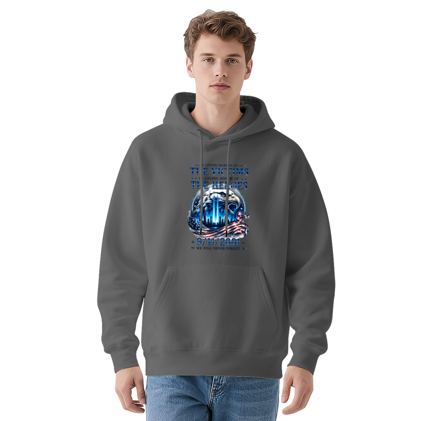 Honor Victims & Heroes 9/11 Memorial Eagle Graphic Hoodie