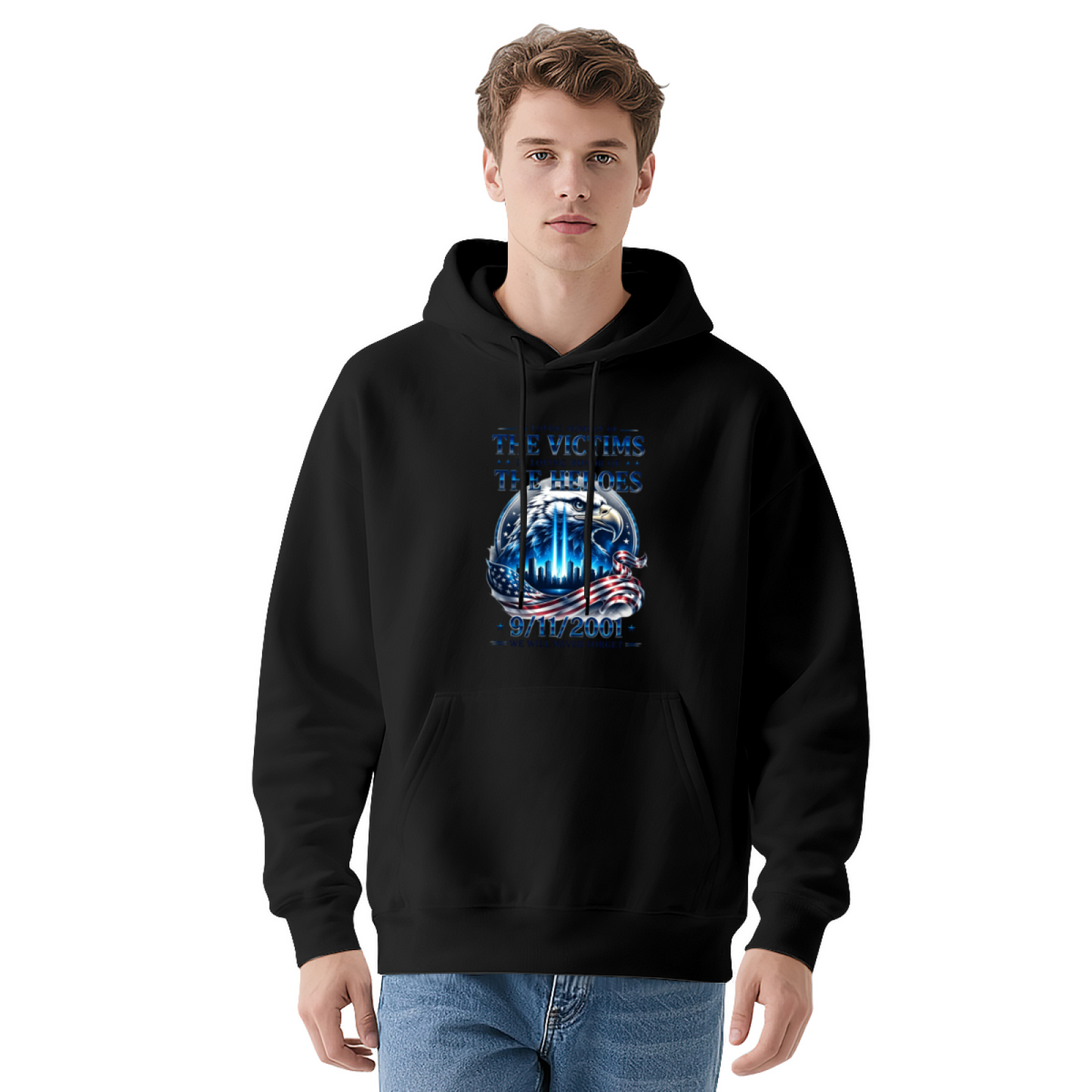 Honor Victims & Heroes 9/11 Memorial Eagle Graphic Hoodie