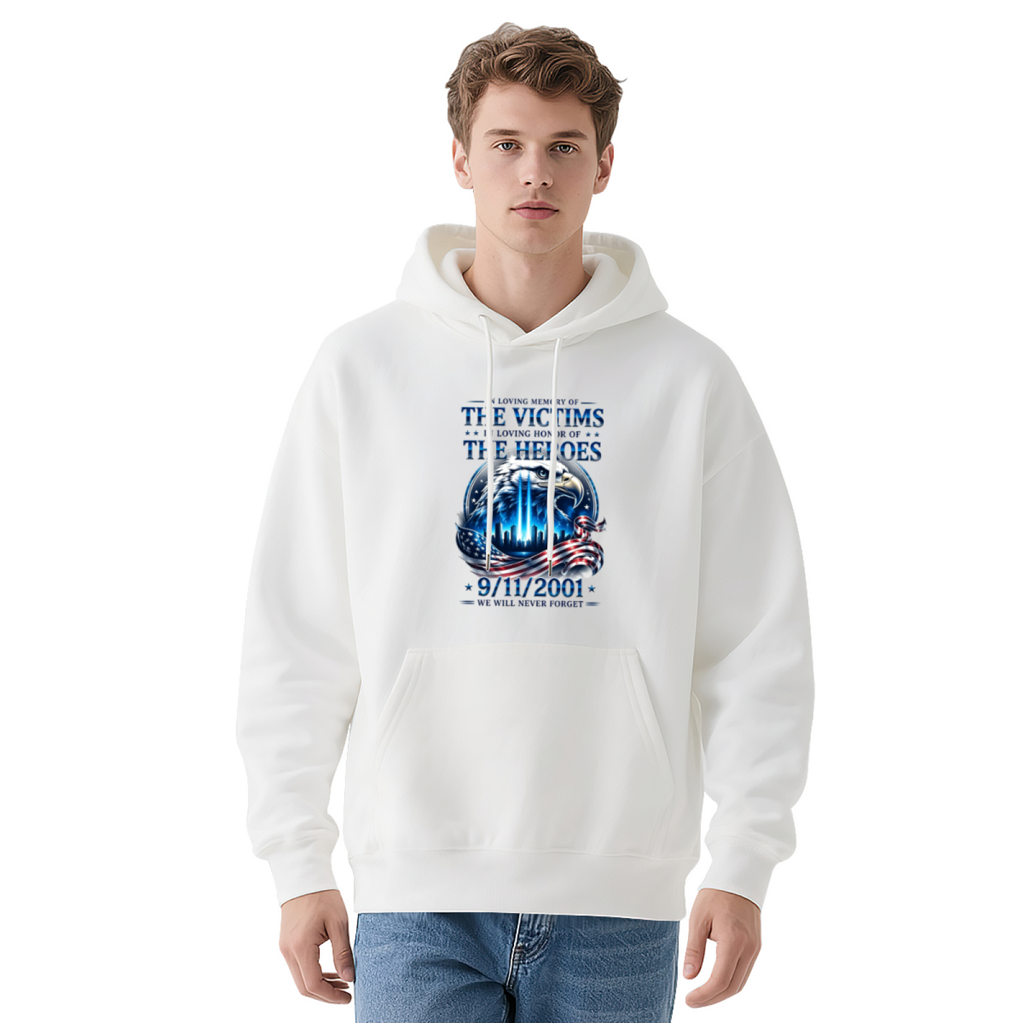 Honor Victims & Heroes 9/11 Memorial Eagle Graphic Hoodie