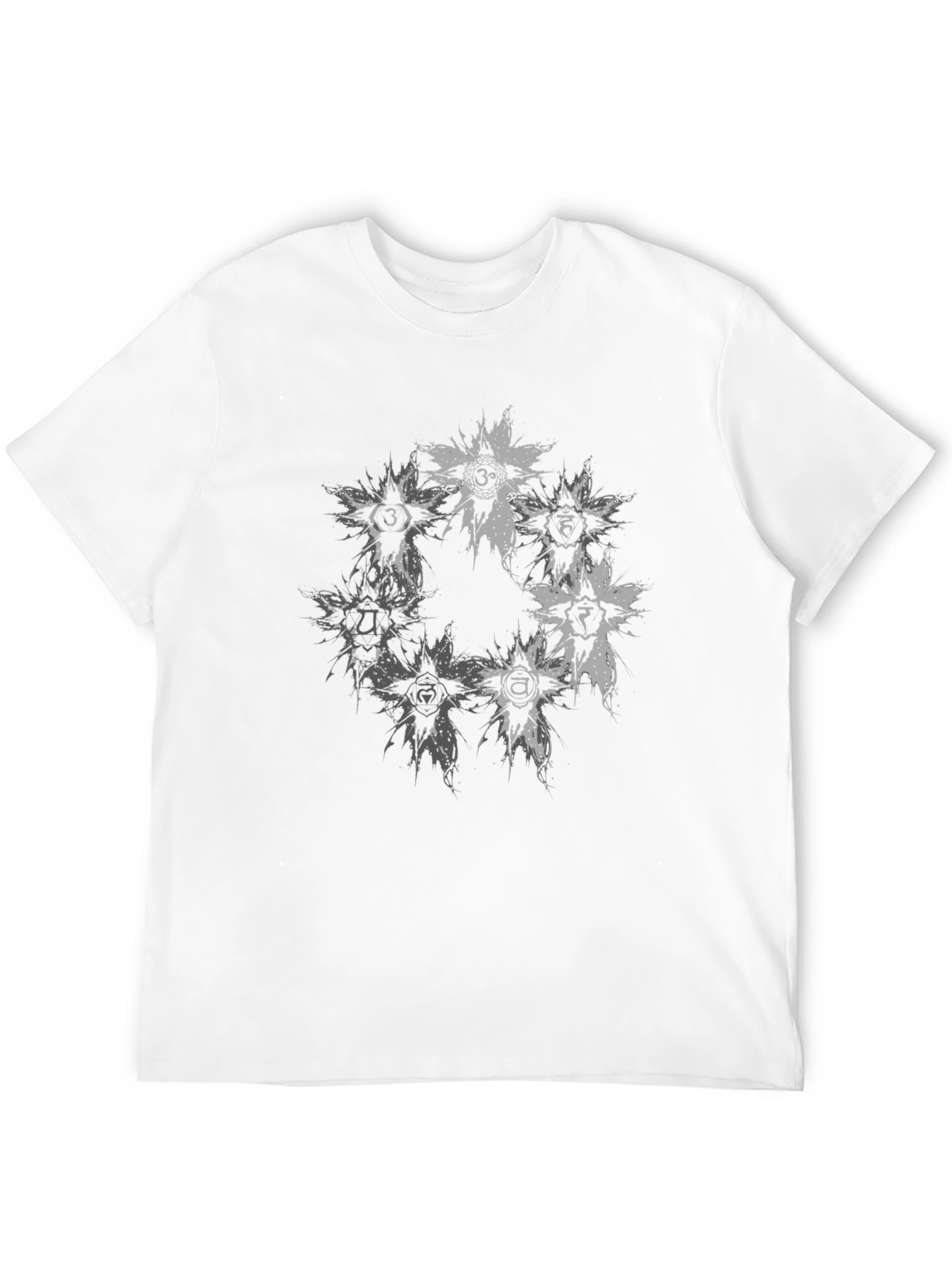 Chakra Symbol Graphic Print Crew Neck T-Shirt