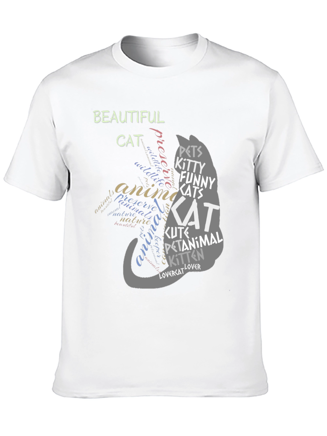 Beautiful Cat Word Art Graphic Tee