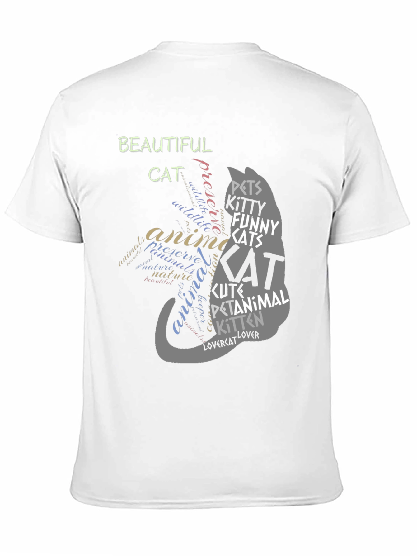 Beautiful Cat Word Art Graphic Tee