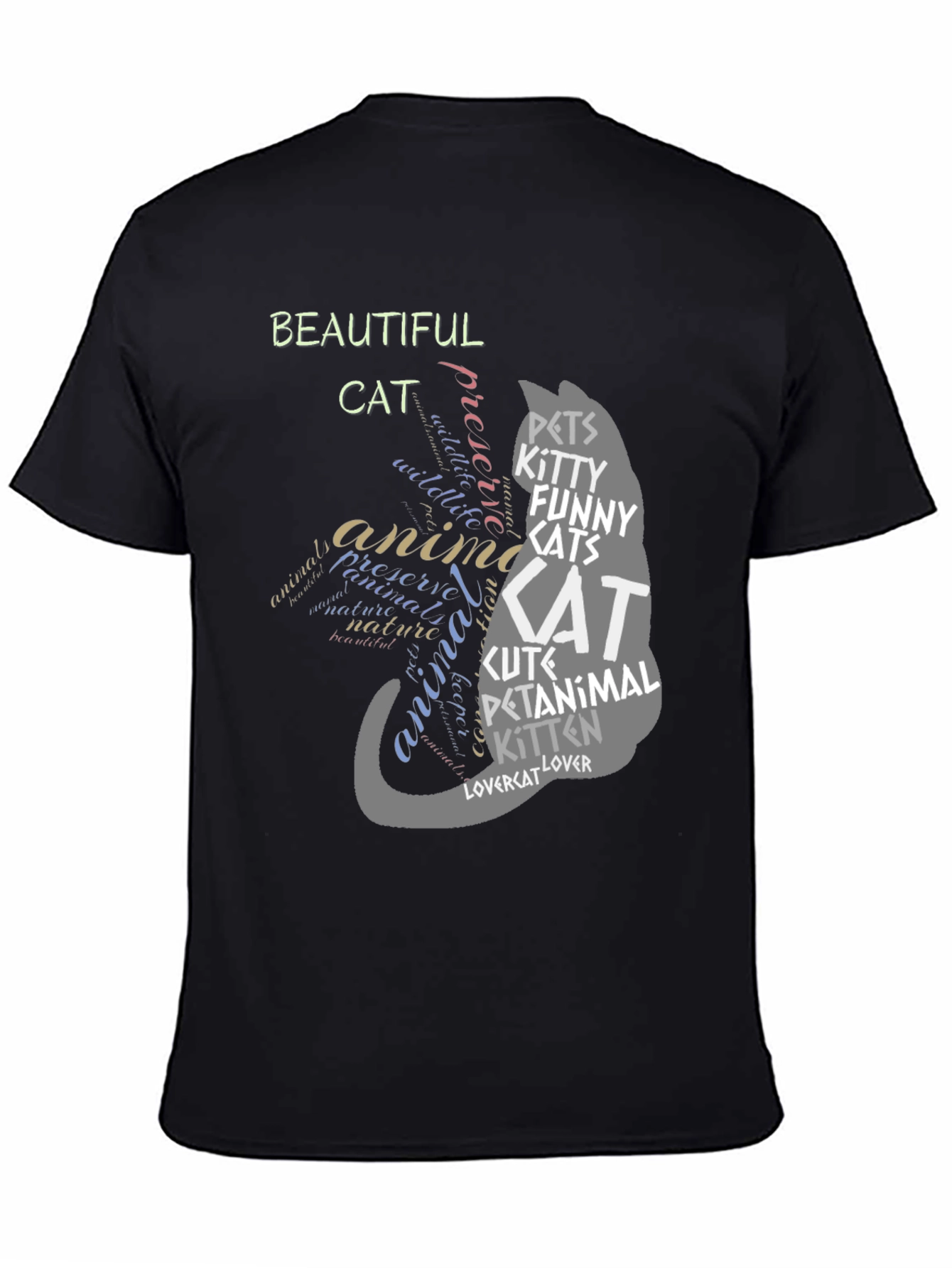 Beautiful Cat Word Art Graphic Tee