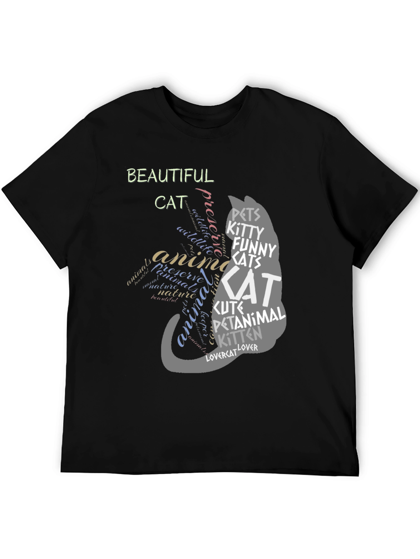 Beautiful Cat Word Art Graphic Tee